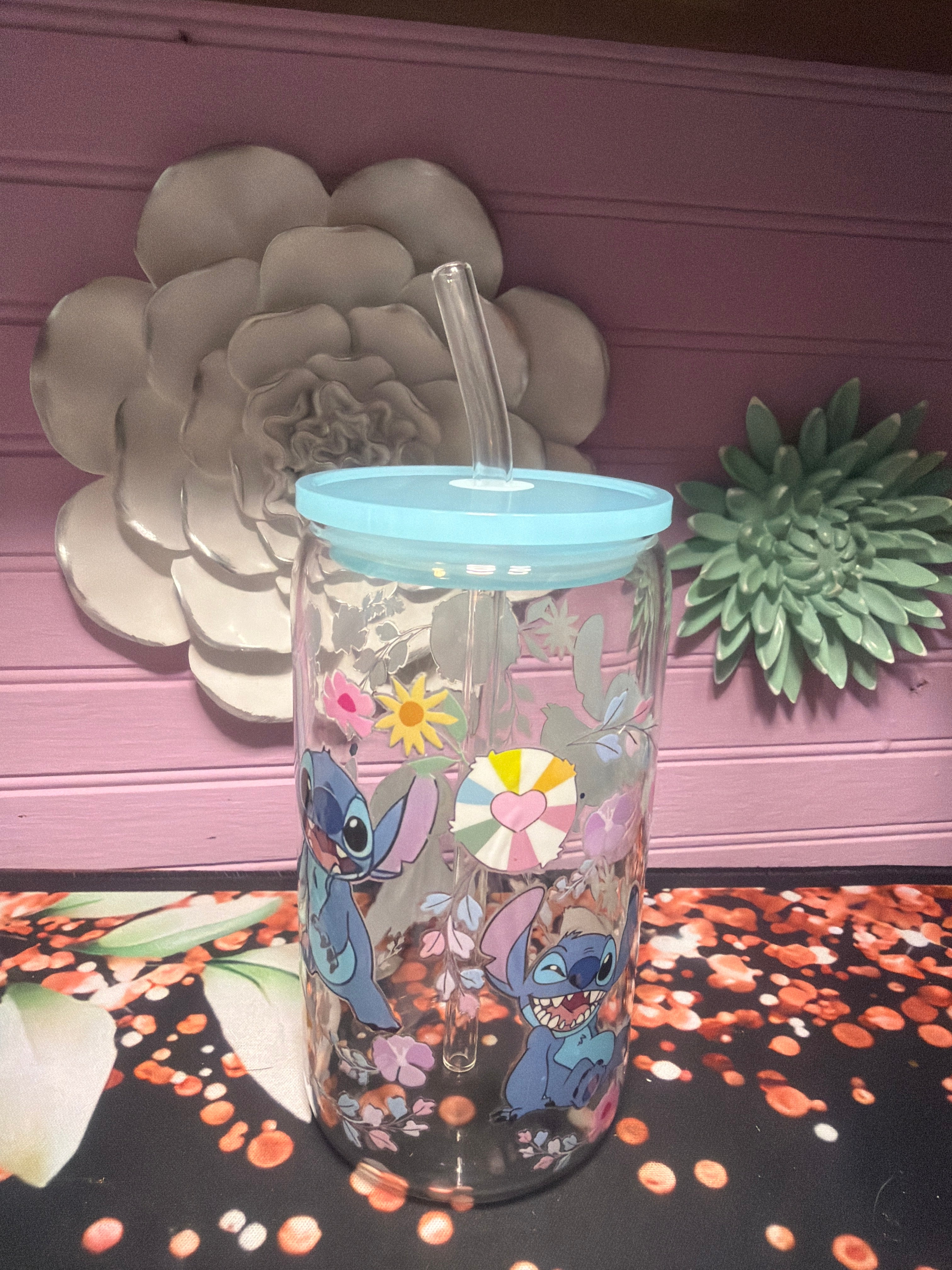 Stitches stickers UV-DTF glass cup 16 oz