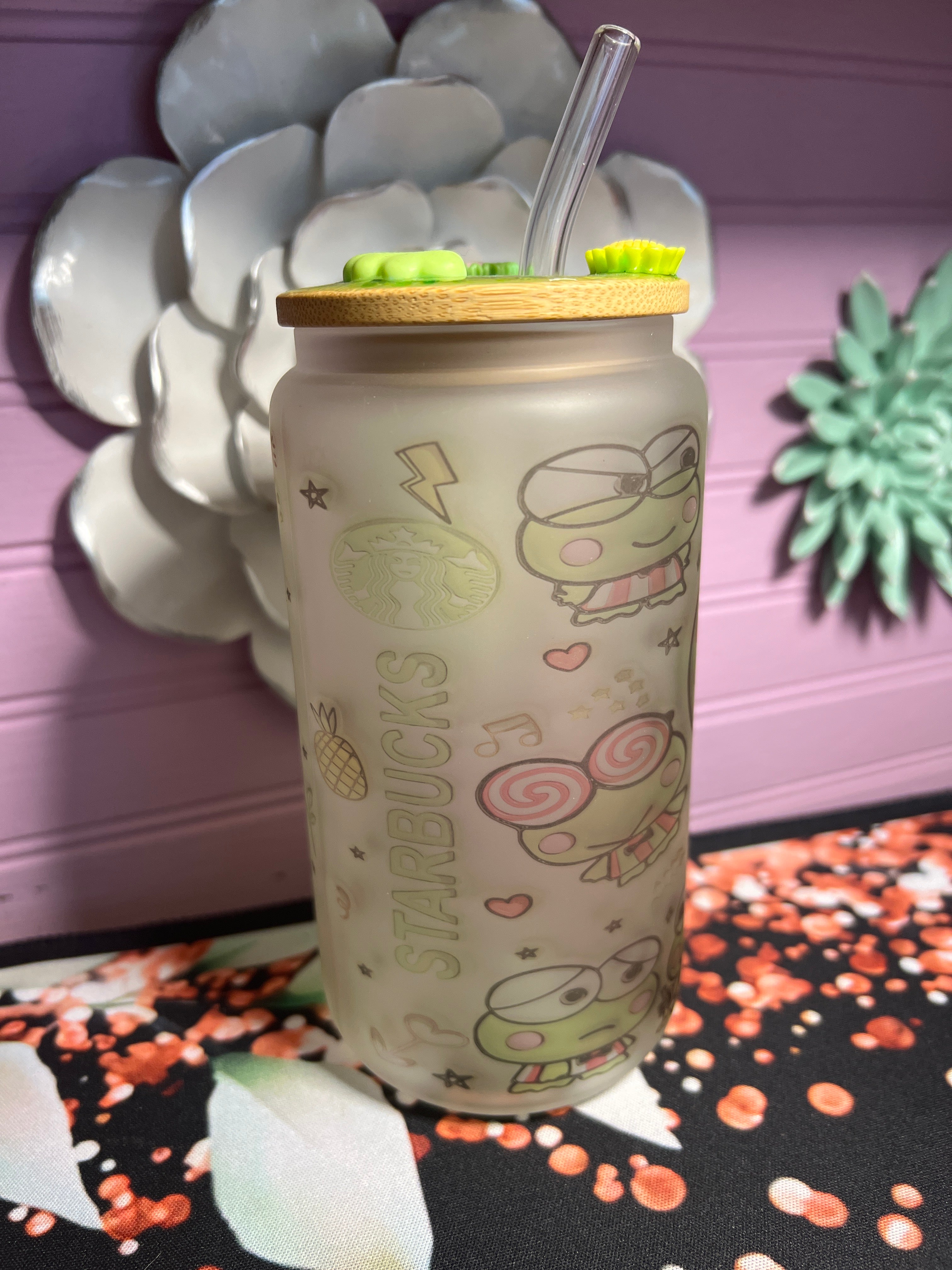 Frosted glass cup 16 oz