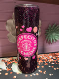 Cafecito y chisme stickers UV DTF resina glitter tumbler 20 oz