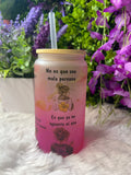 Ahora soy mi prioridad frosted glass cup 16 oz