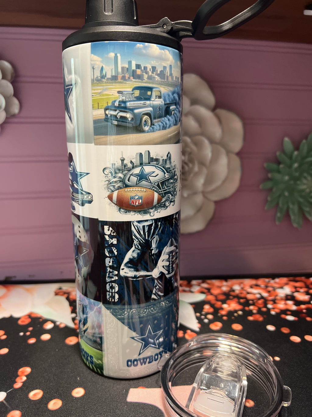 Cowboys tumbler 20 oz 2 in 1