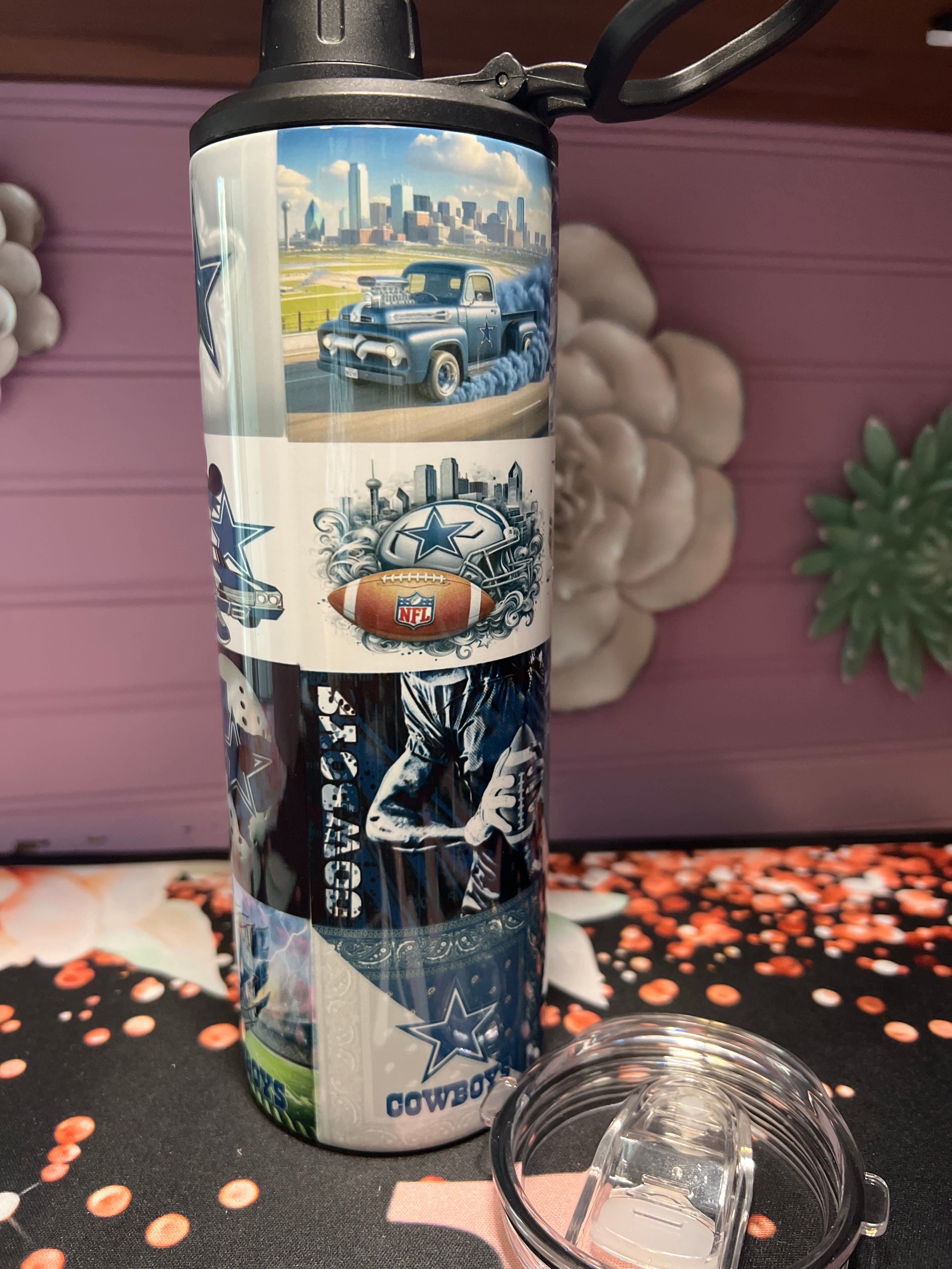 Cowboys tumbler 20 oz 2 in 1