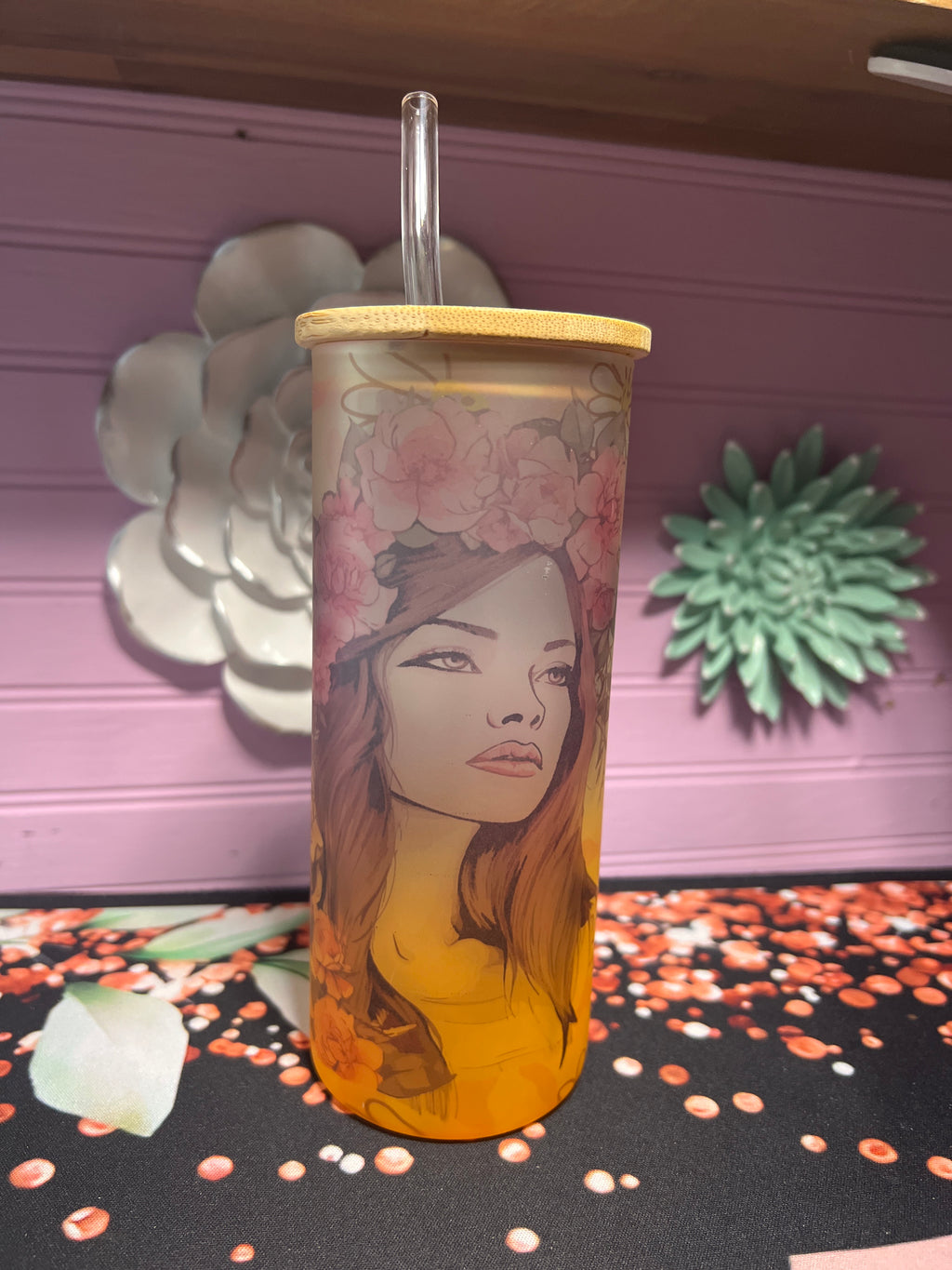Lo único imposible es aquello que no intentas frosted glass cup 18 oz