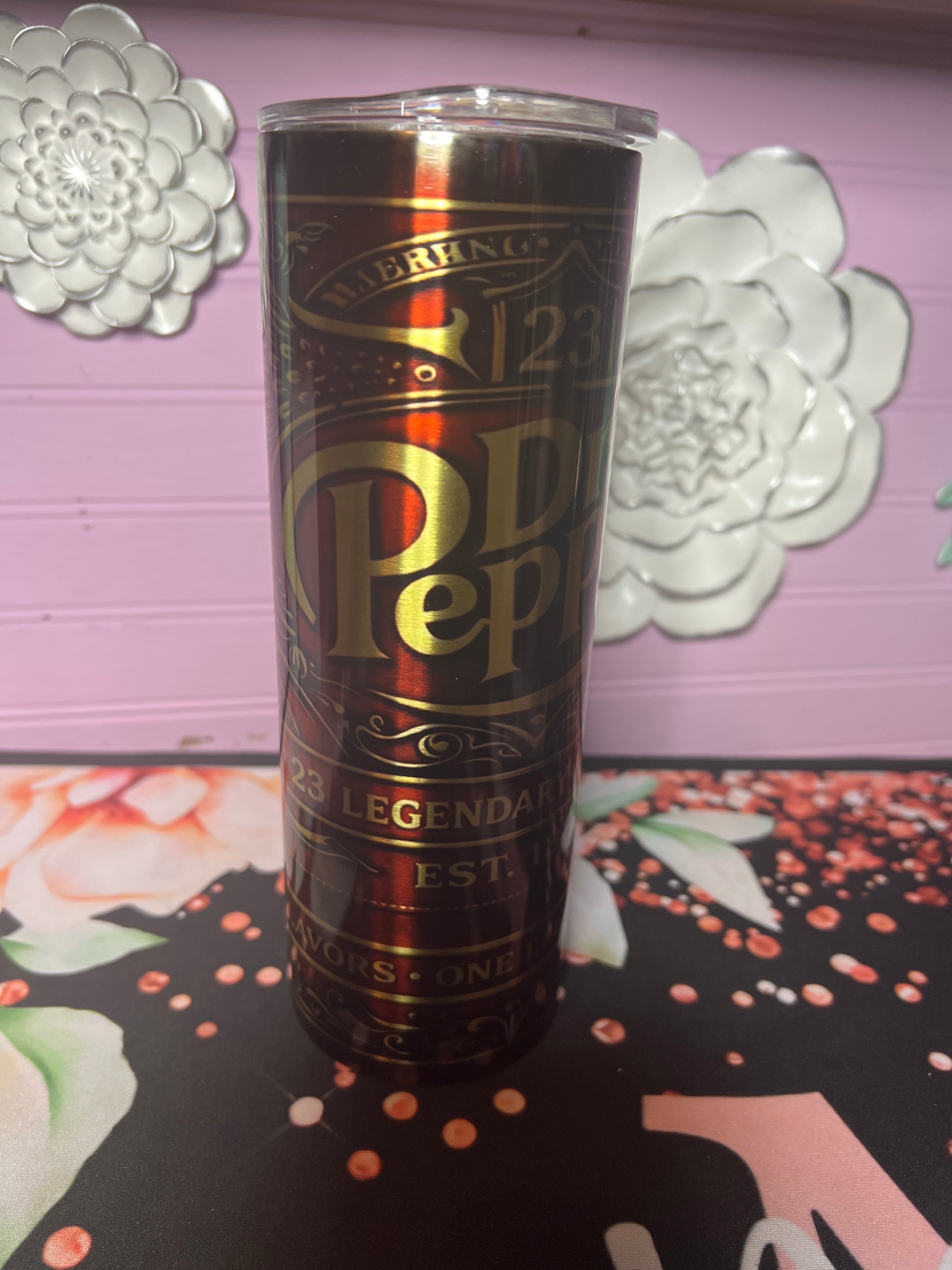 Stainless Dr Pepper tumbler 20 oz