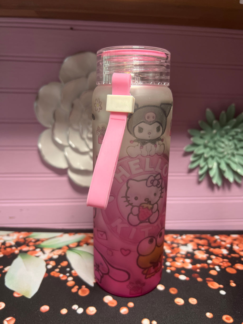 Hello Kitty frosted glass cup 17 oz