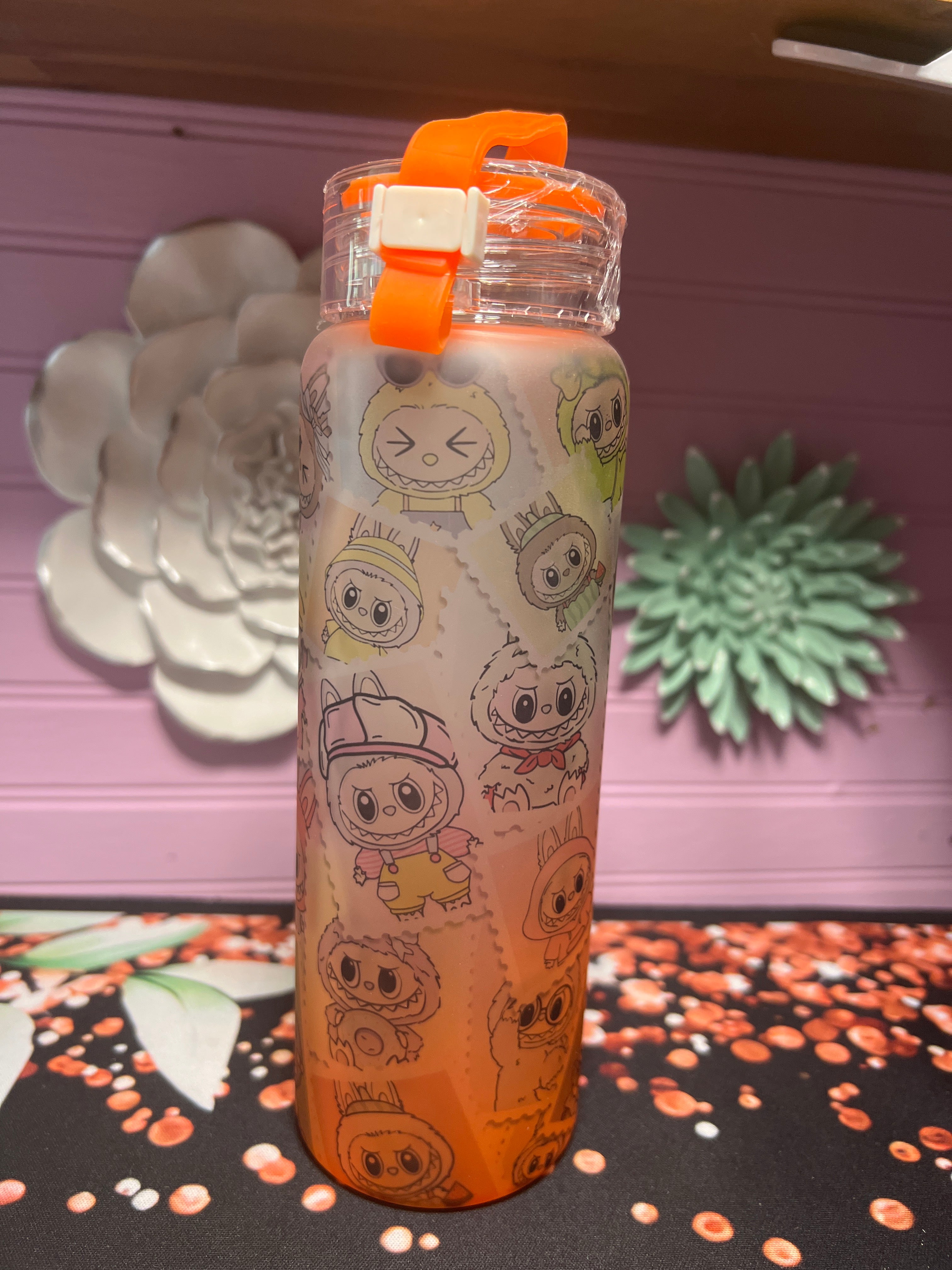 Labubu frosted glass cup 17 oz