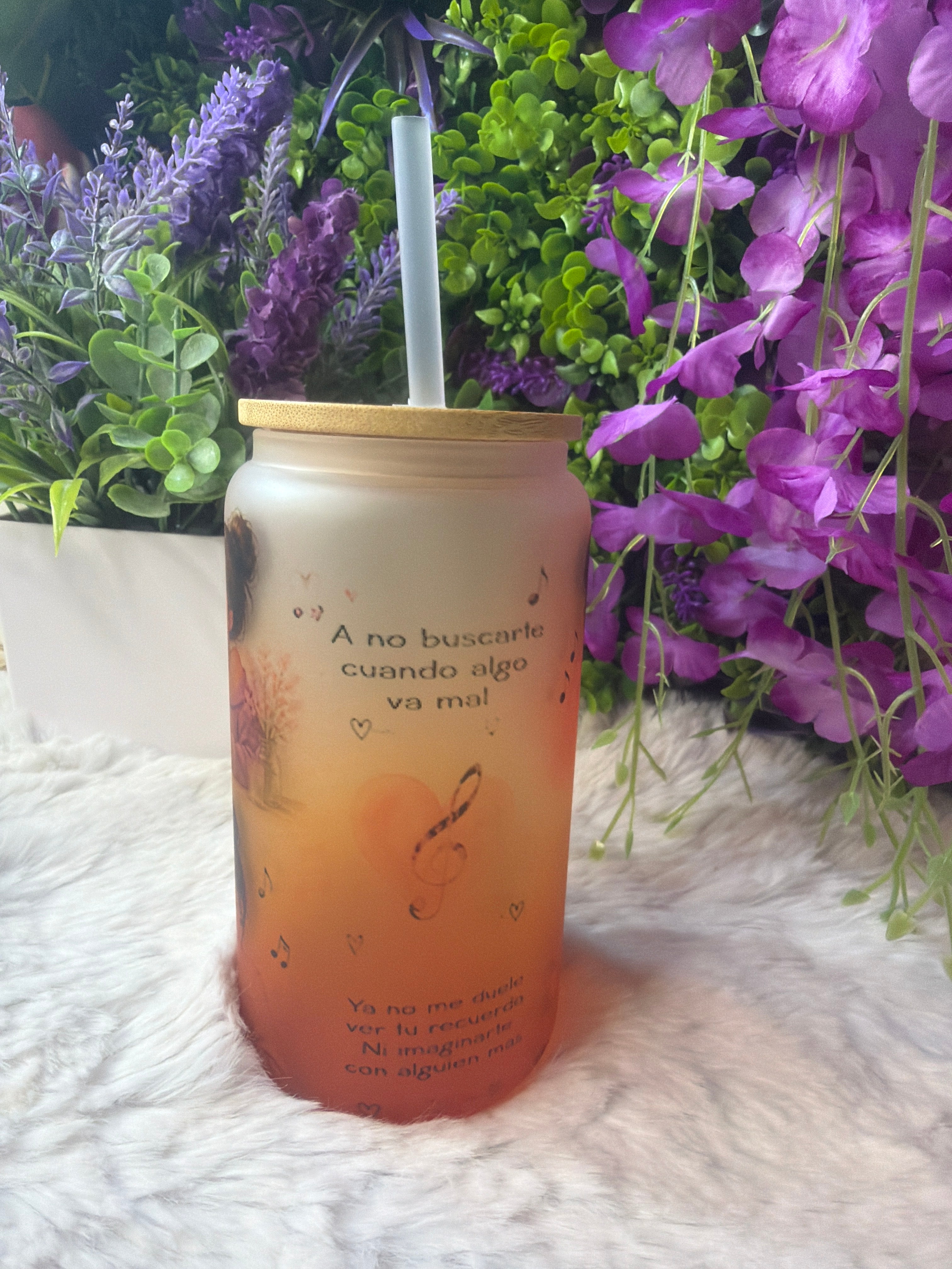 Ya te olvide frosted glass cup 16 oz