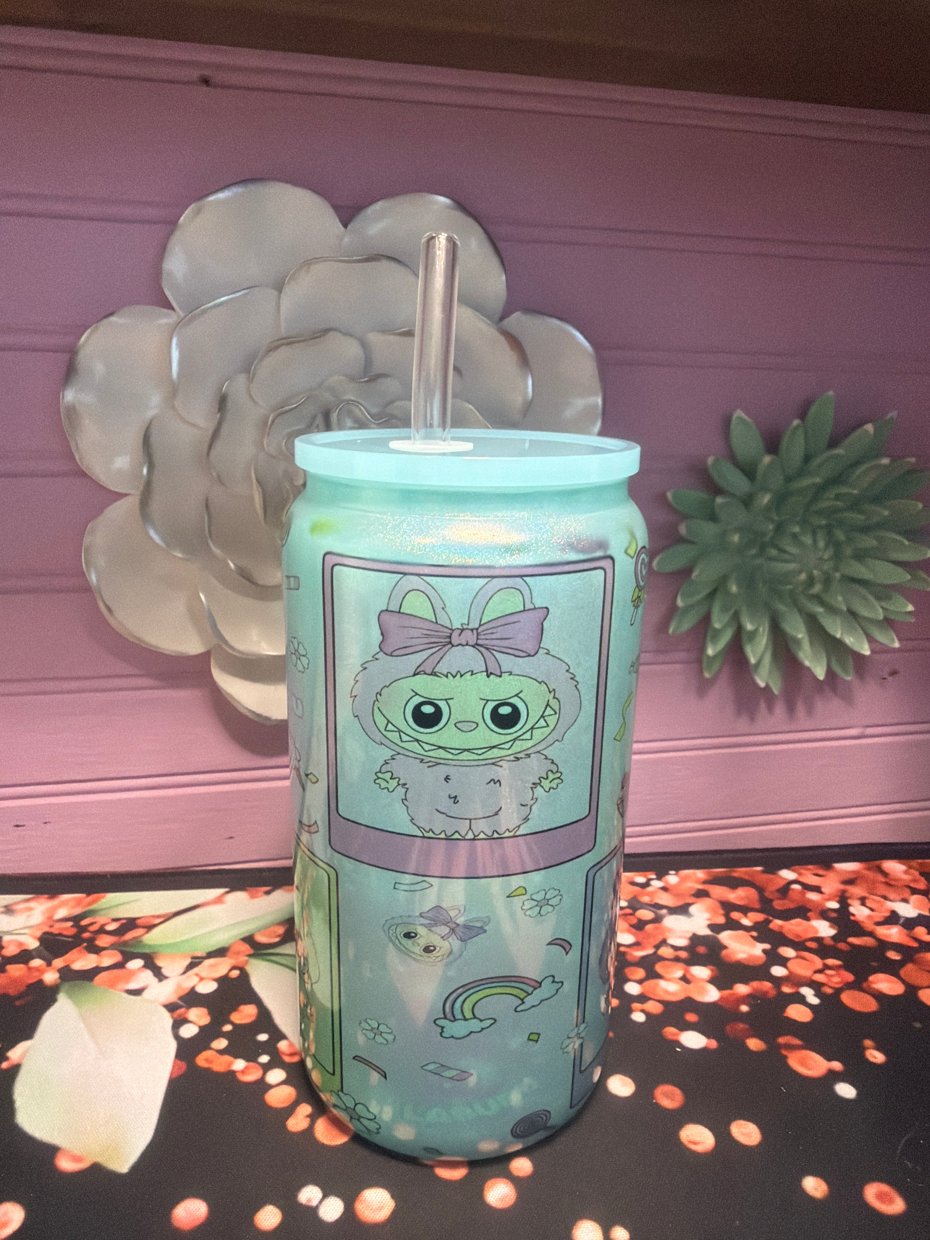 Labubu Glass cup 16 oz