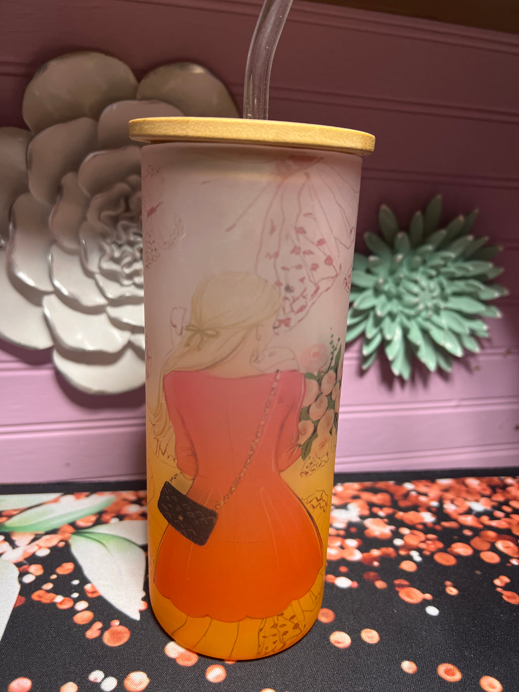 Tengo el poder de crear la vida que deseo frosted glass cup 18 oz