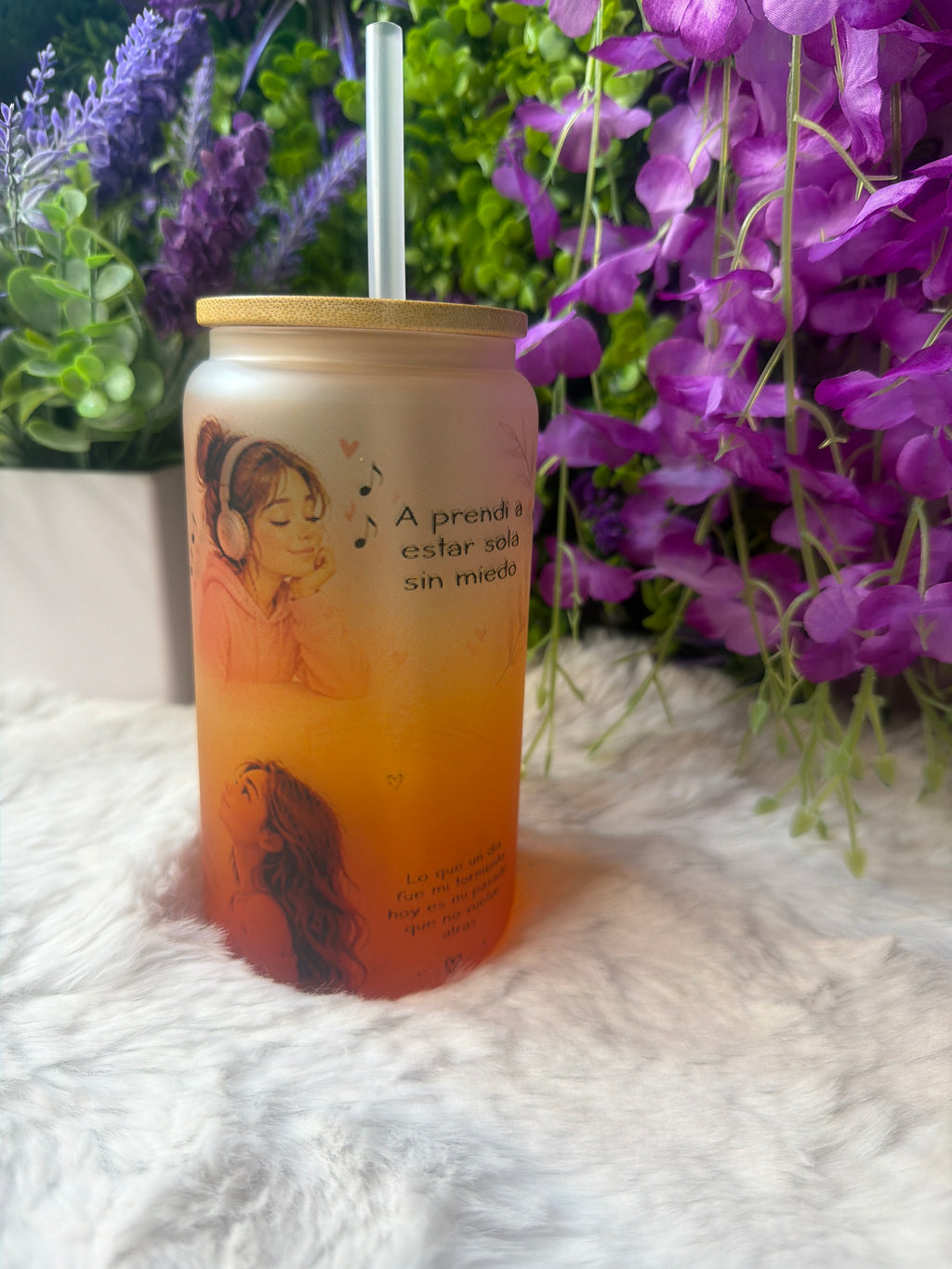 Ya te olvide frosted glass cup 16 oz