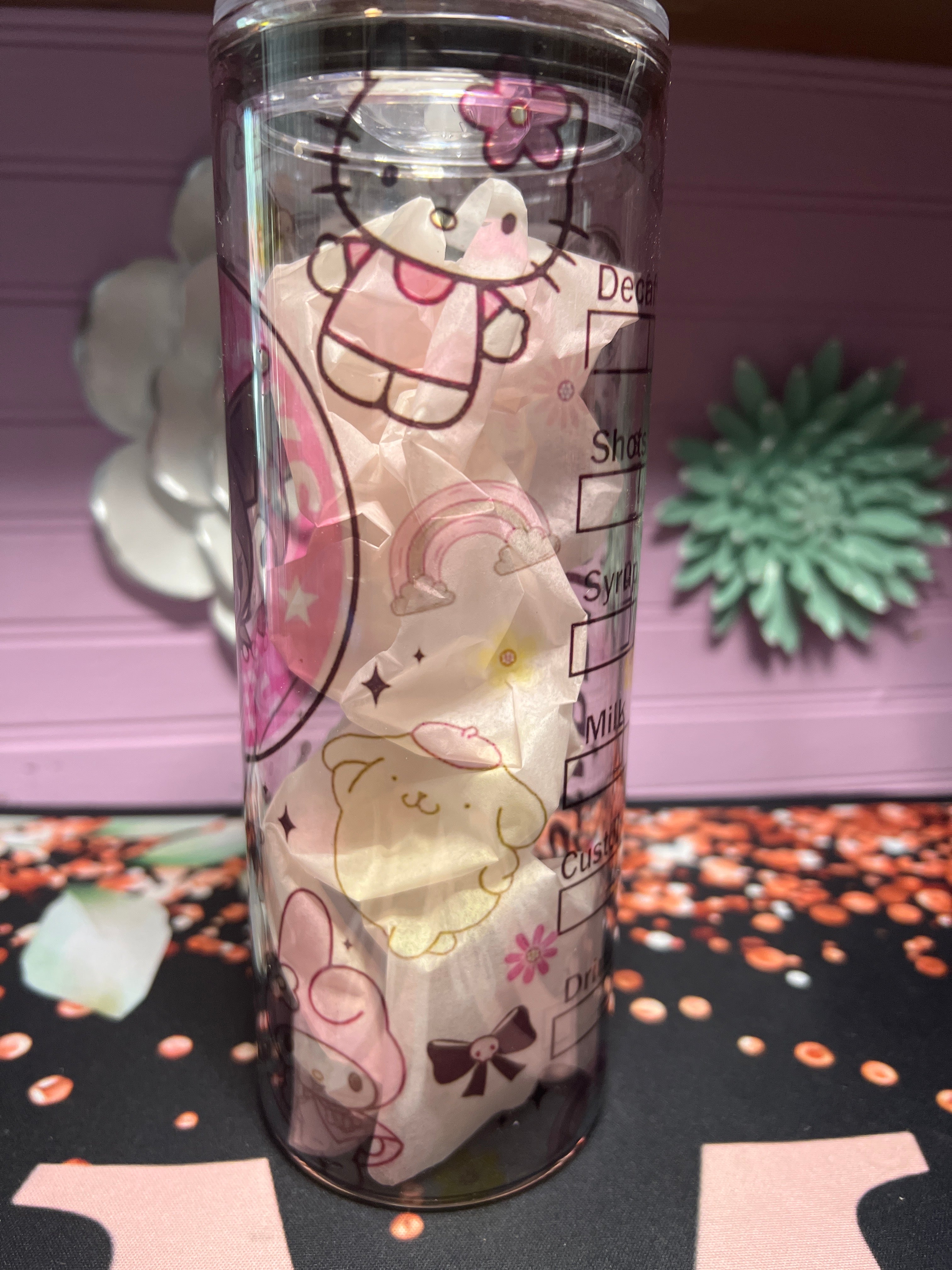 Kuromi glass cup 20 oz