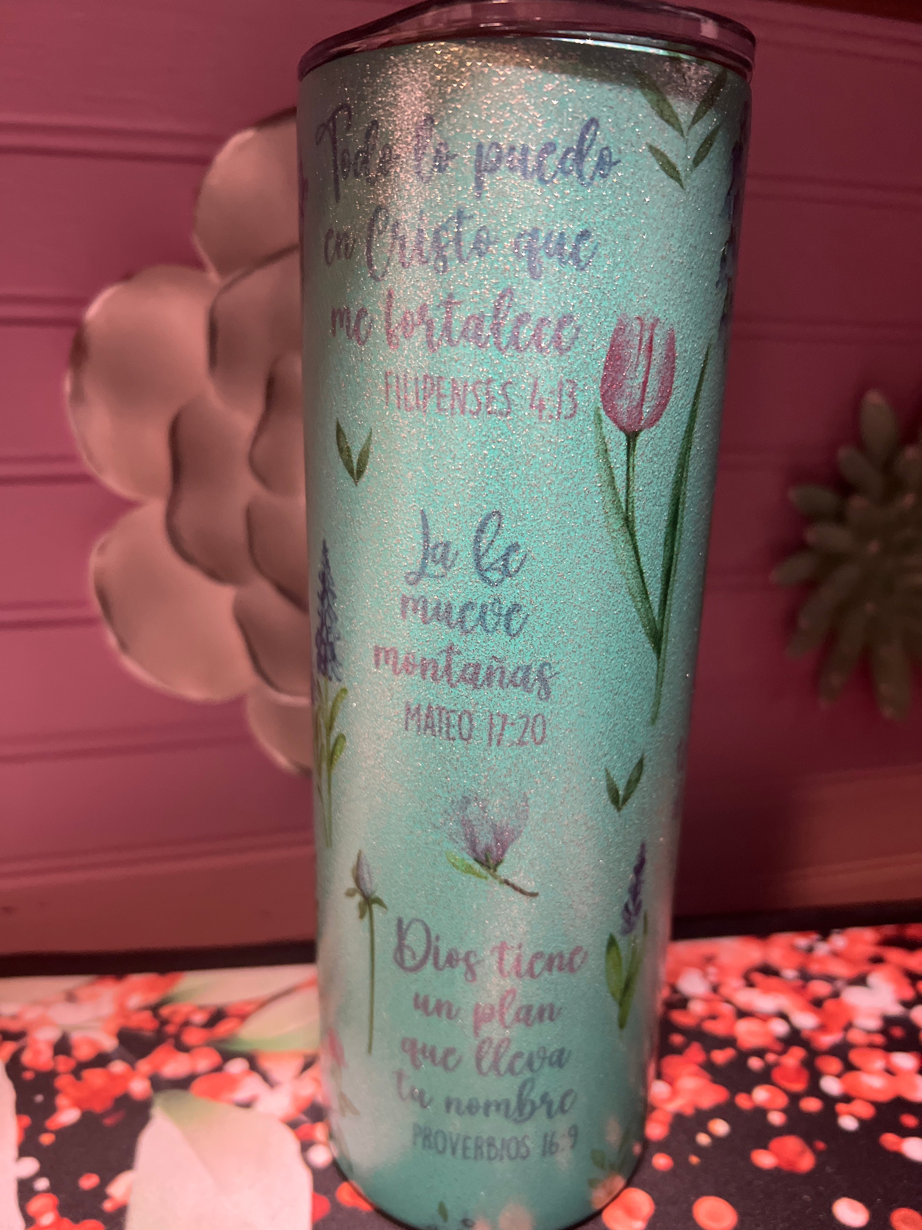 Versículo de la Biblia tumbler 20 oz