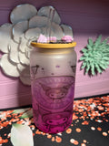Frosted glass cup 16 oz kuromi