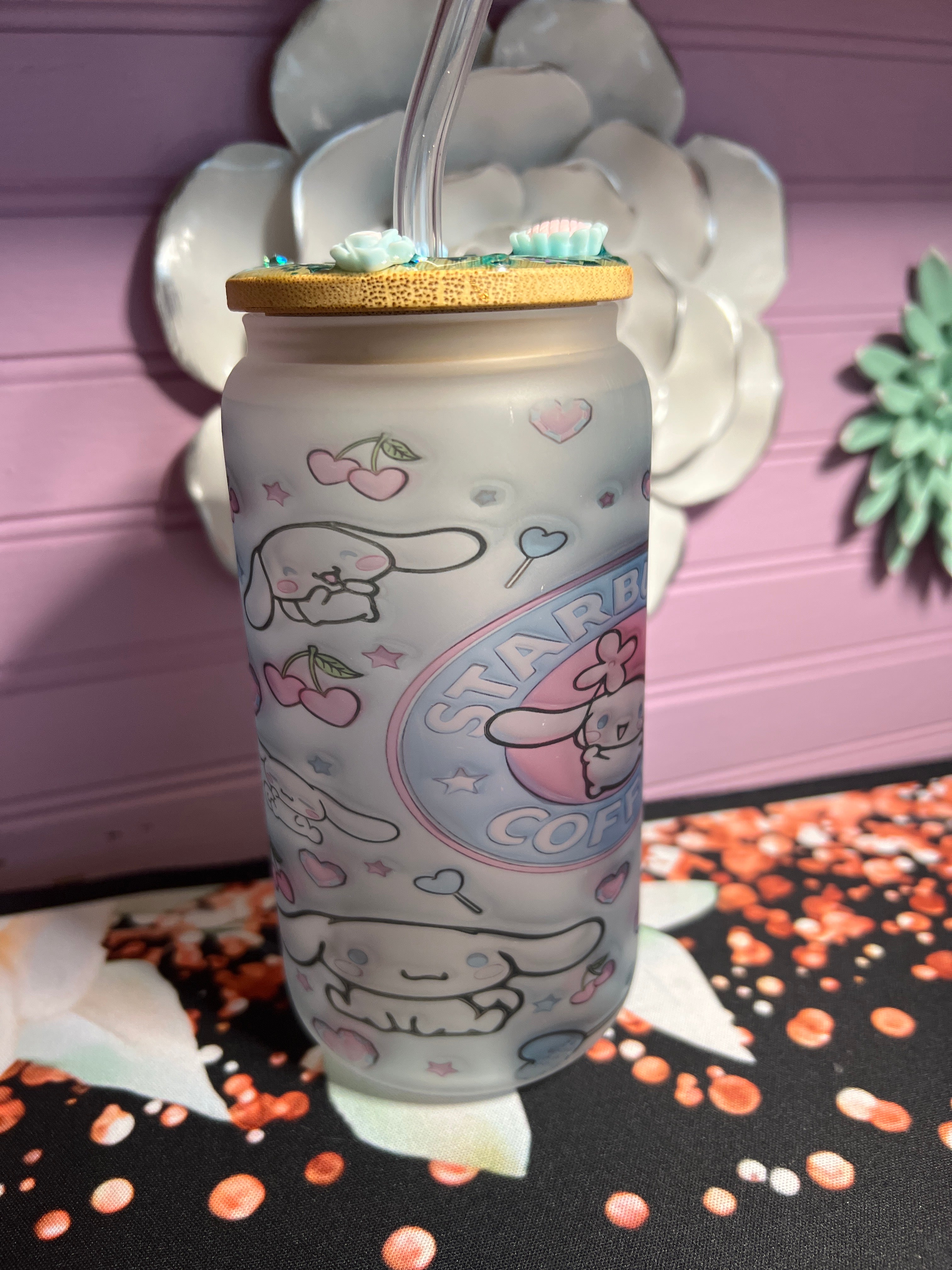 Frosted glass cup 16 oz