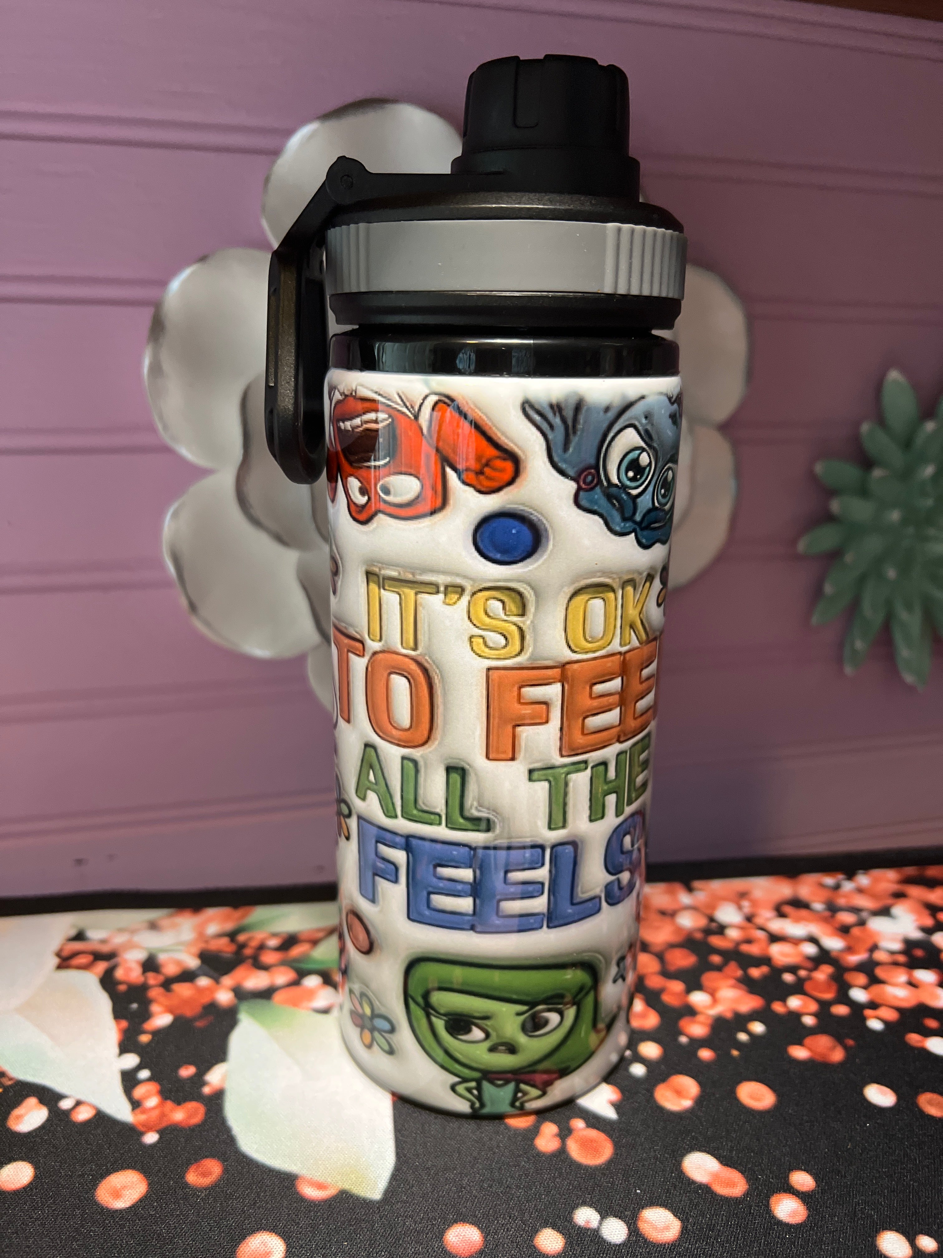 3D It’s ok To Feel All The  Feels tumbler 20oz