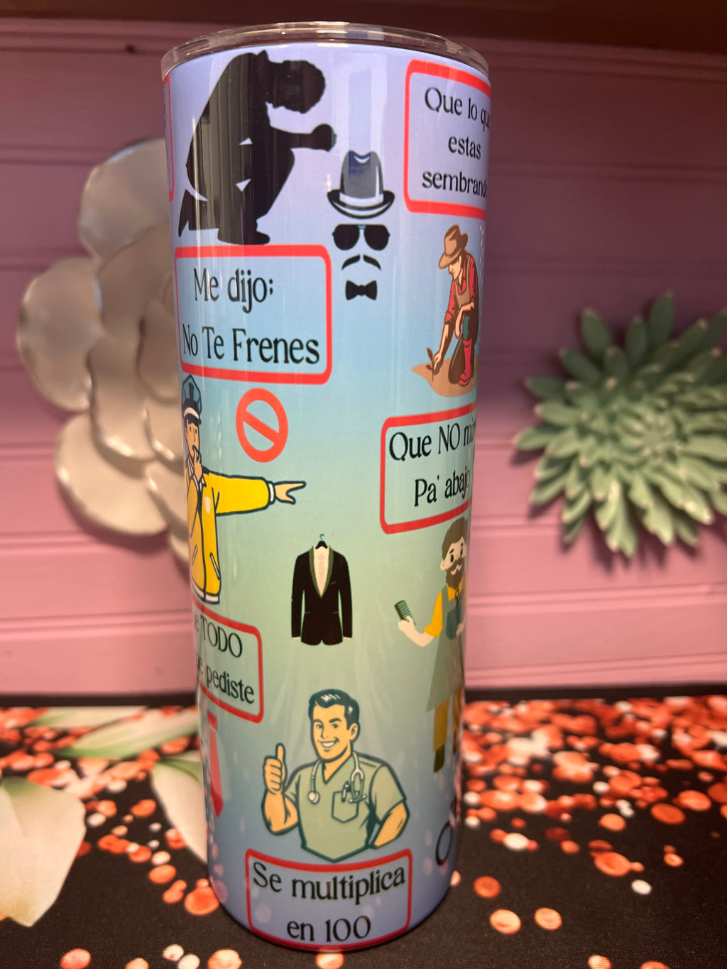 Ayer hablé con Dios tumbler 20 oz