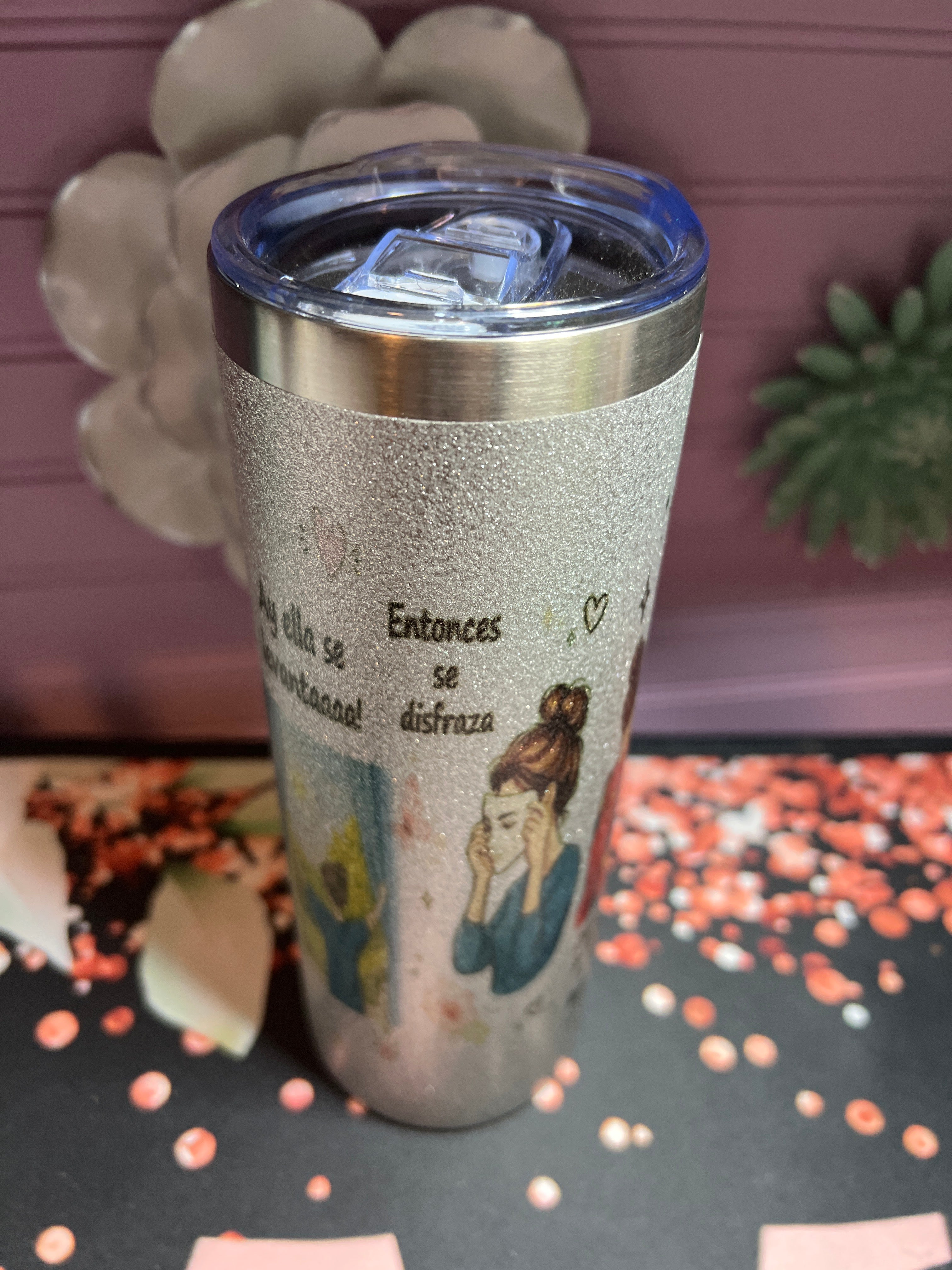 Silver glitter 20 oz tumbler