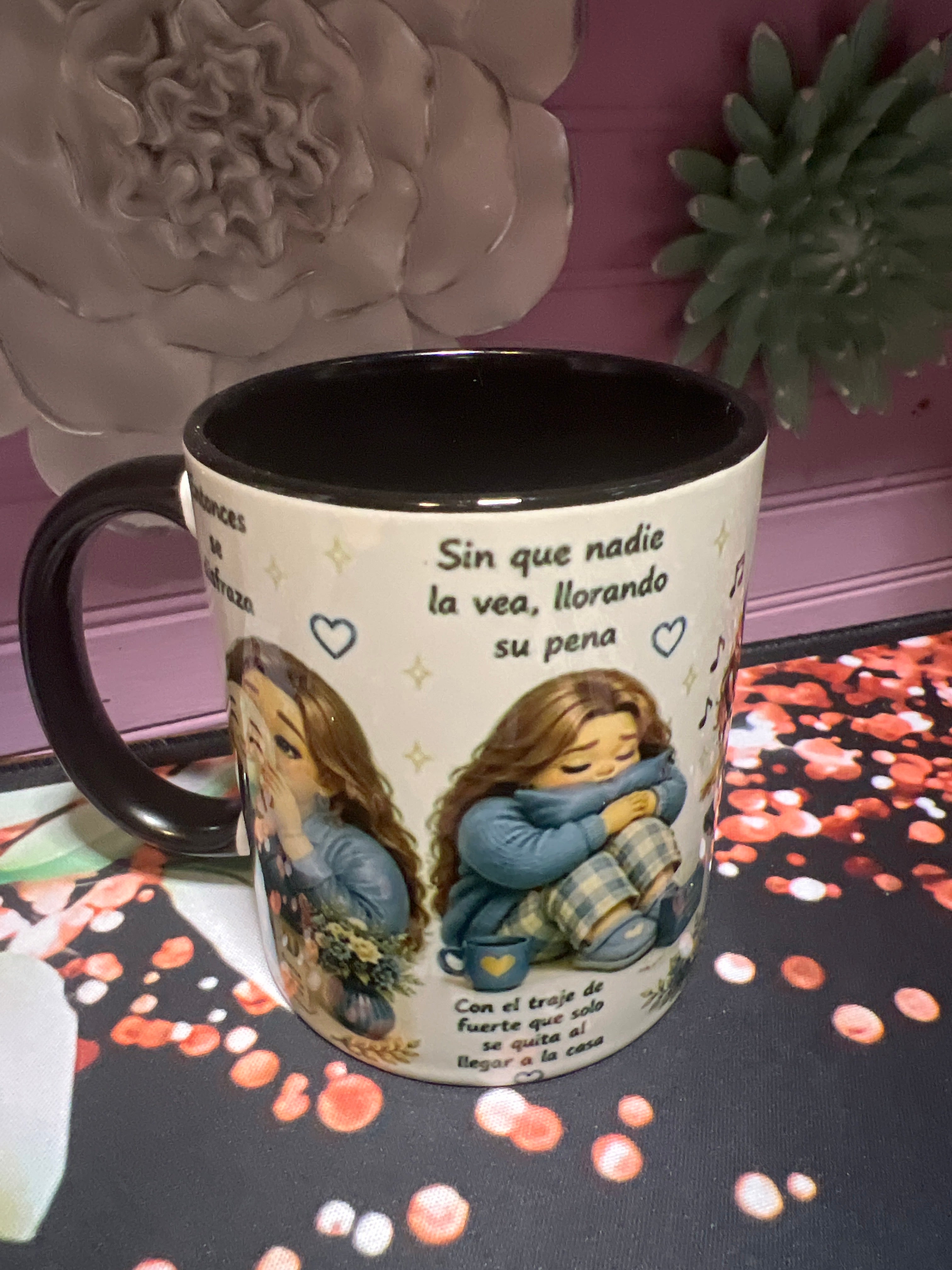 À la niña que fui taza negra 11 oz