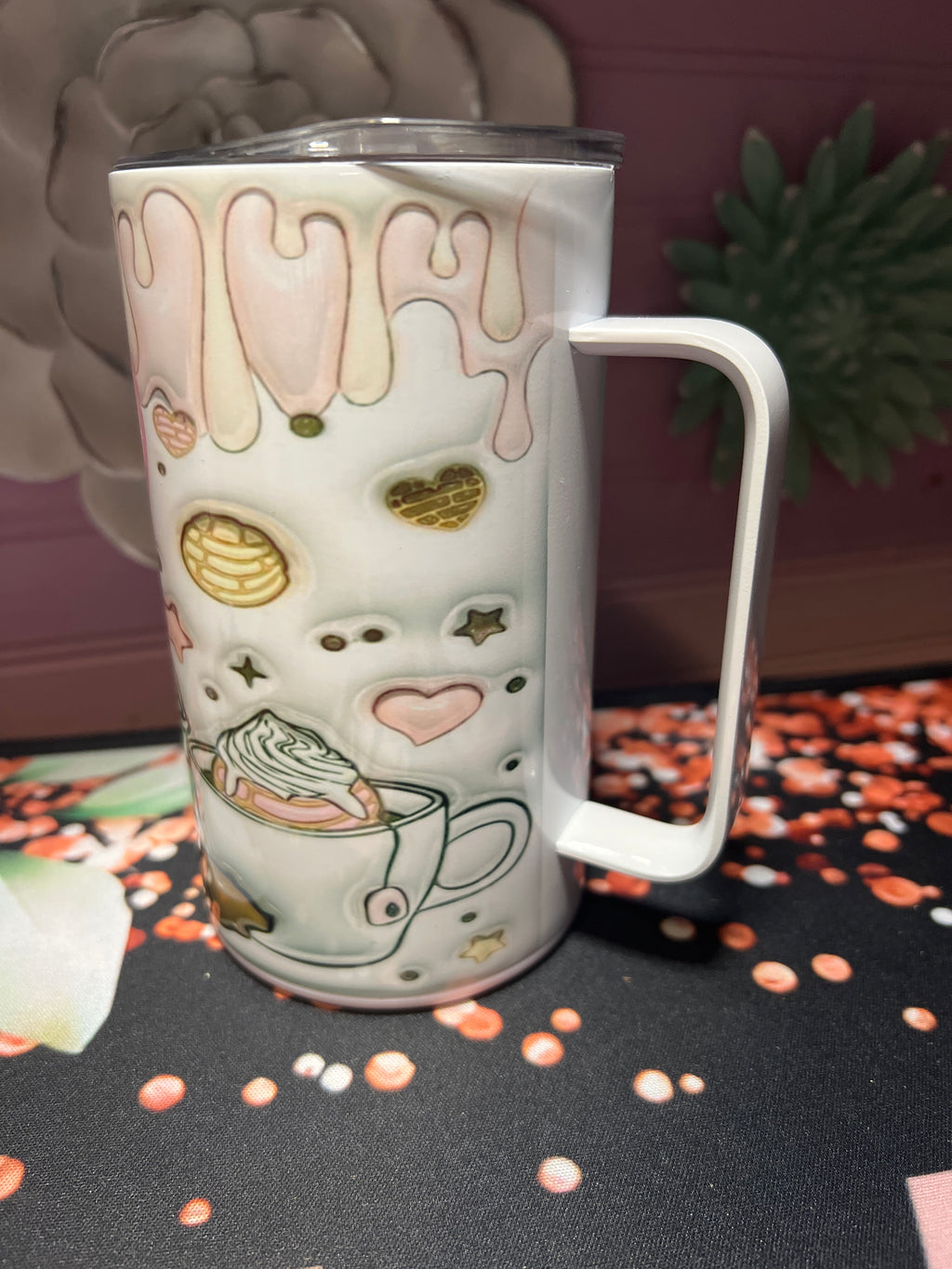 Cafecito y chisme taza 14 oz