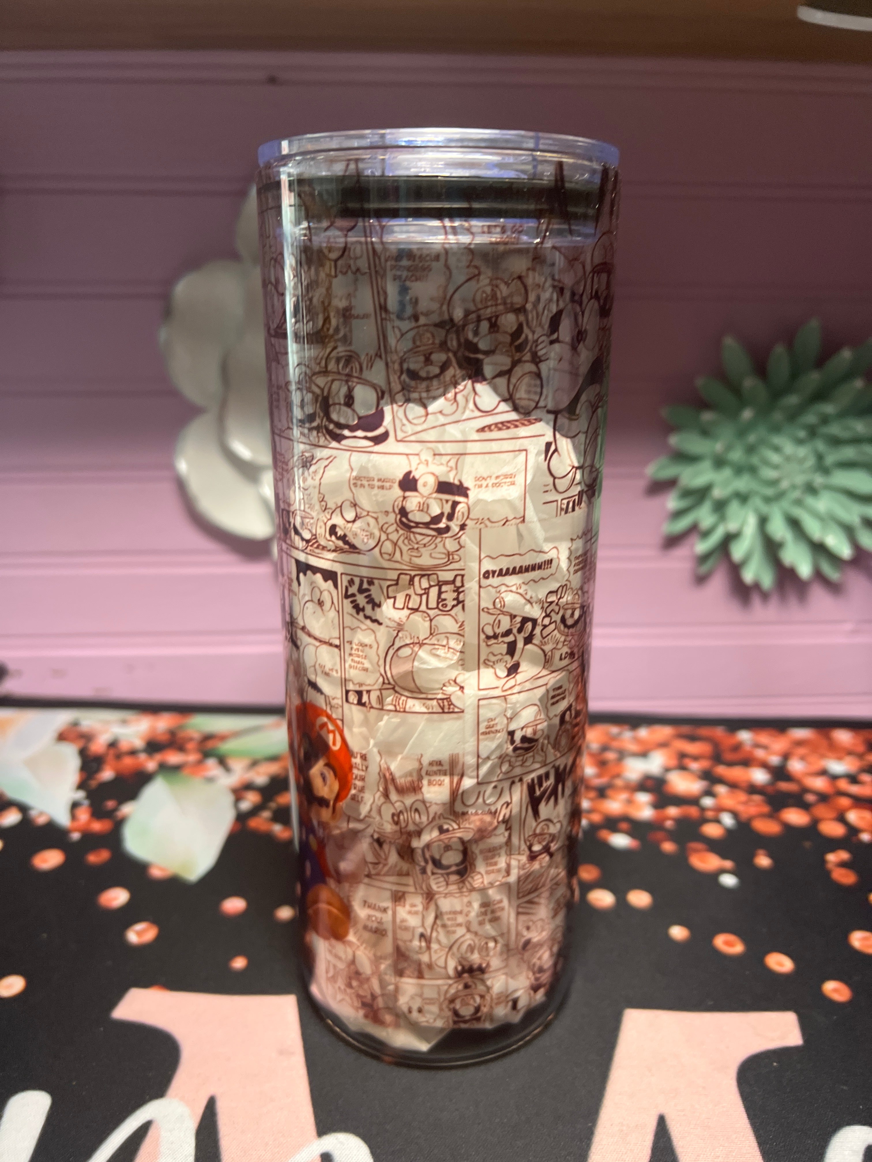 Mario & Luigi glass cup 20 oz