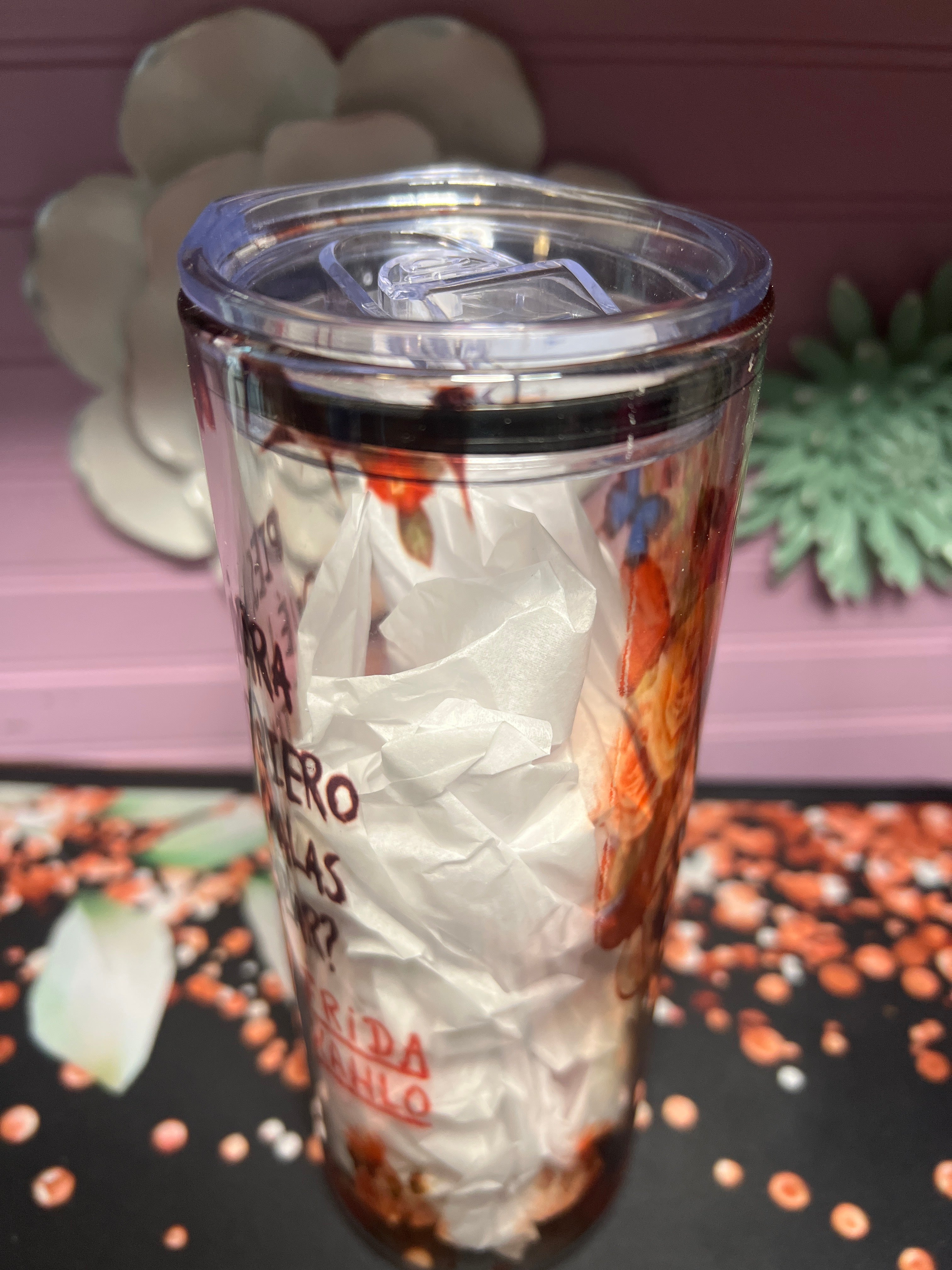 Frida Kahlo glass cup 20 oz