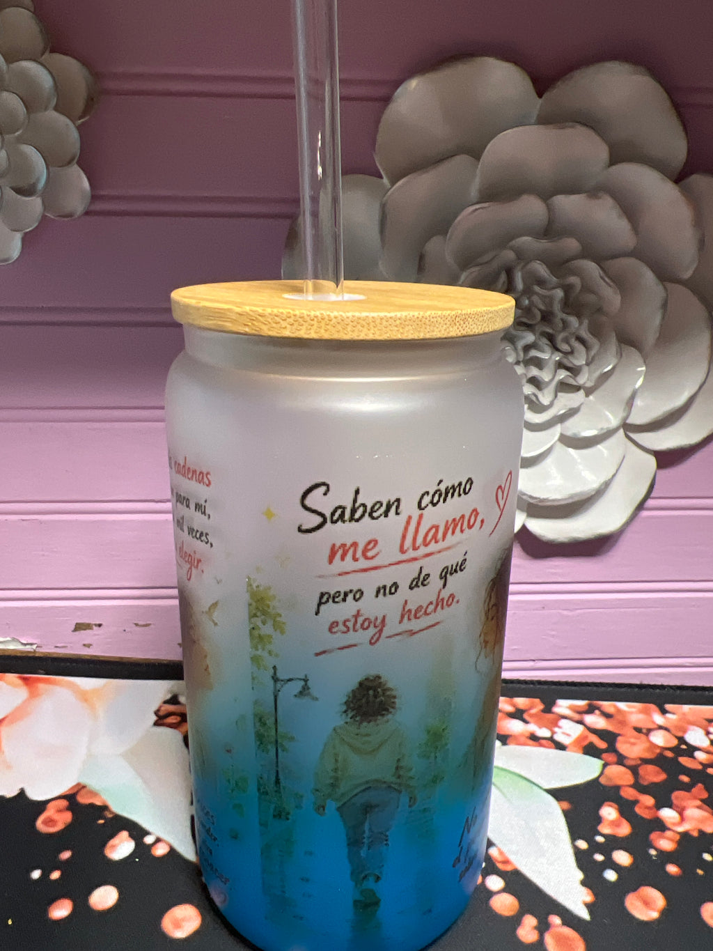 Salí de ahí Frosted glass cup 16 oz