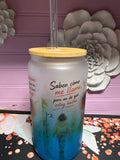 Salí de ahí Frosted glass cup 16 oz