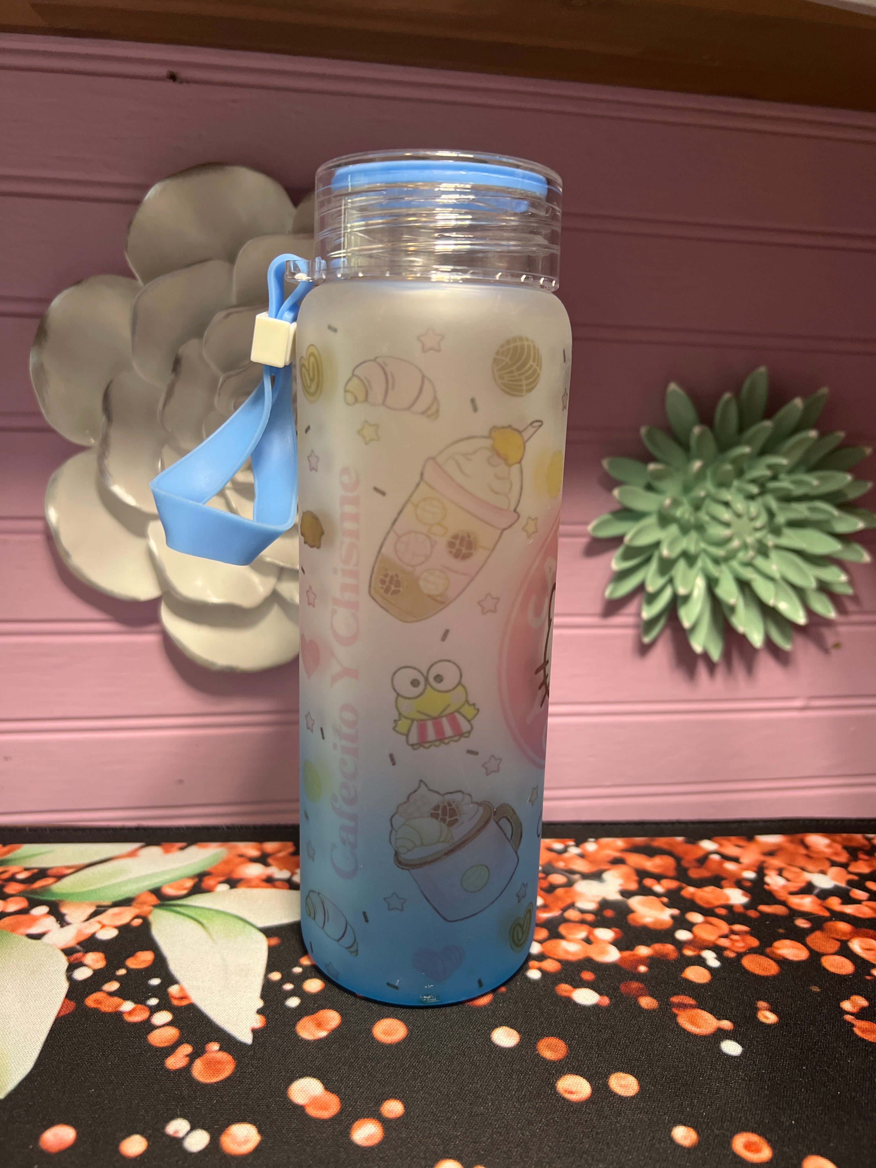 Hello Kitty frosted glass cup 17 oz