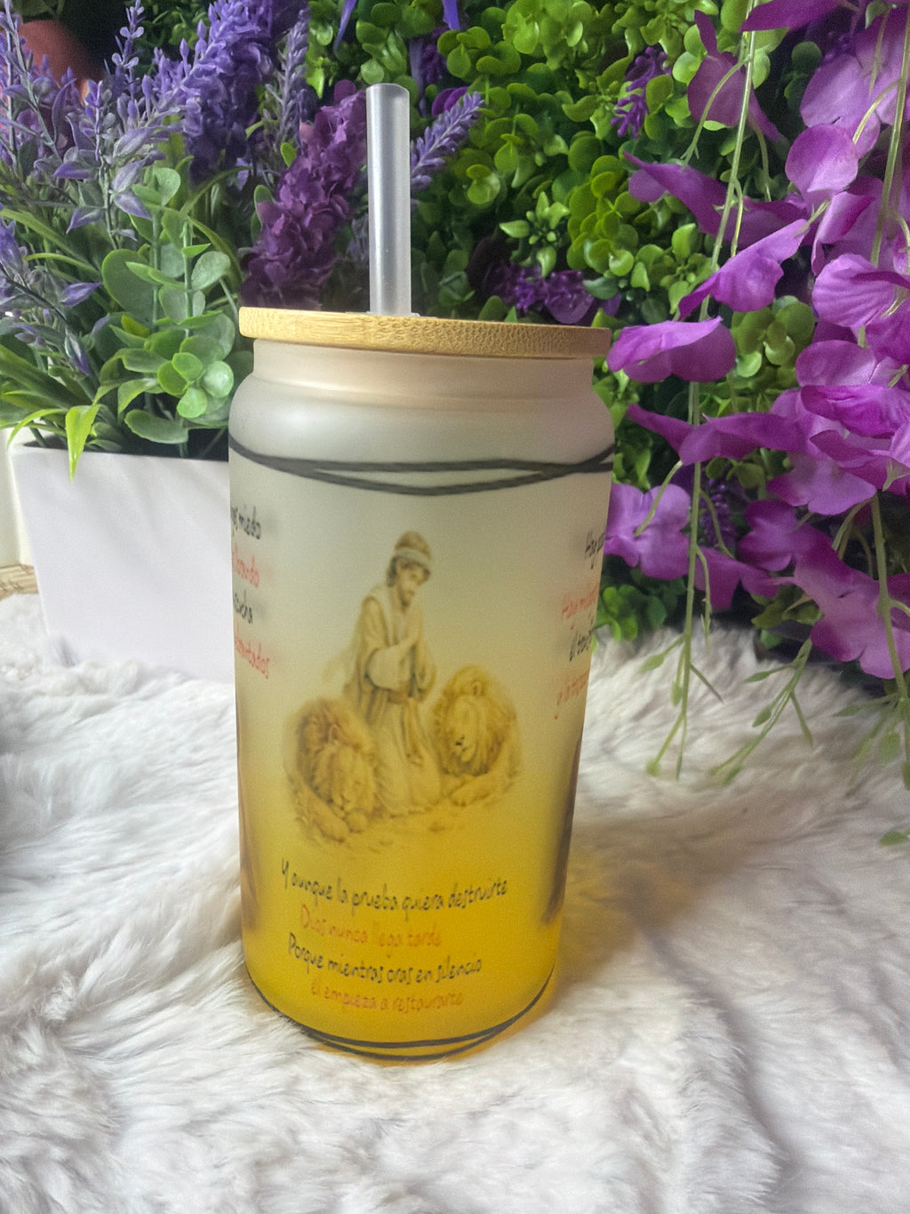 Hay poder en la oración frosted glass cup 16 oz