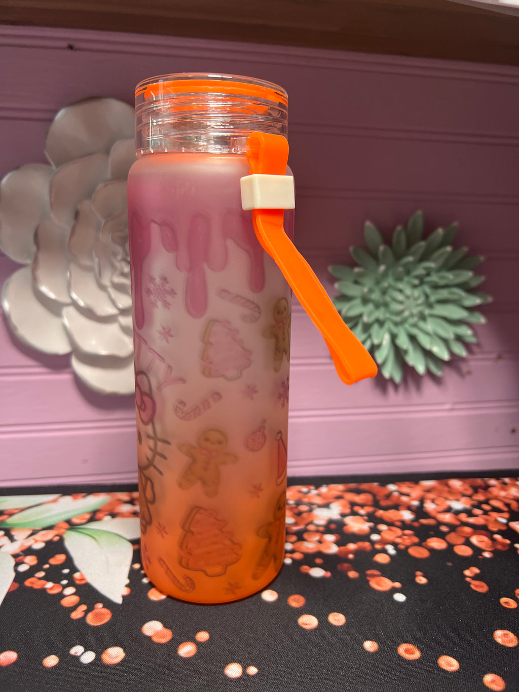 Hello Kitty frosted glass cup 17 oz