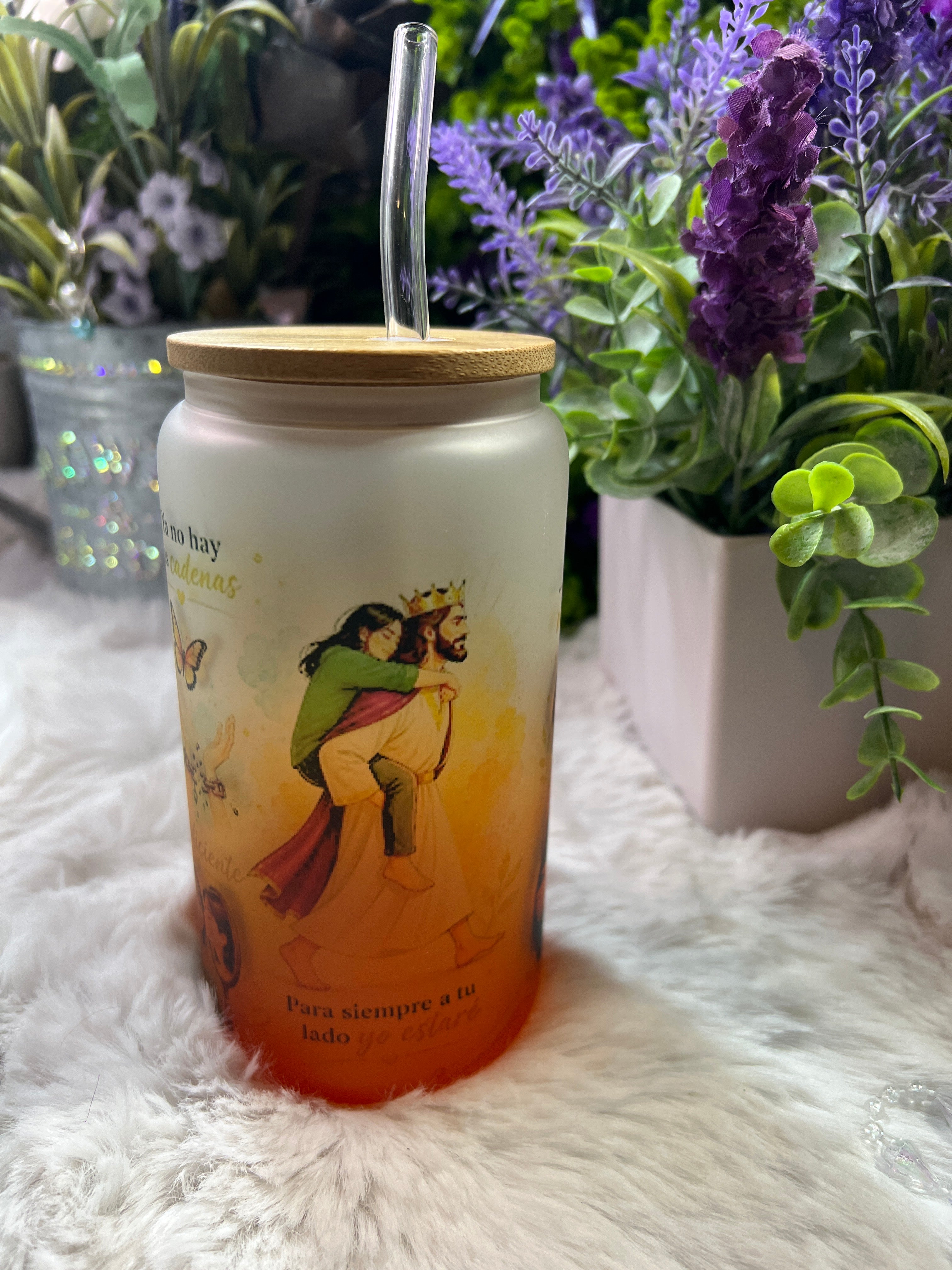 Se Fuerte frosted glass cup 16 oz