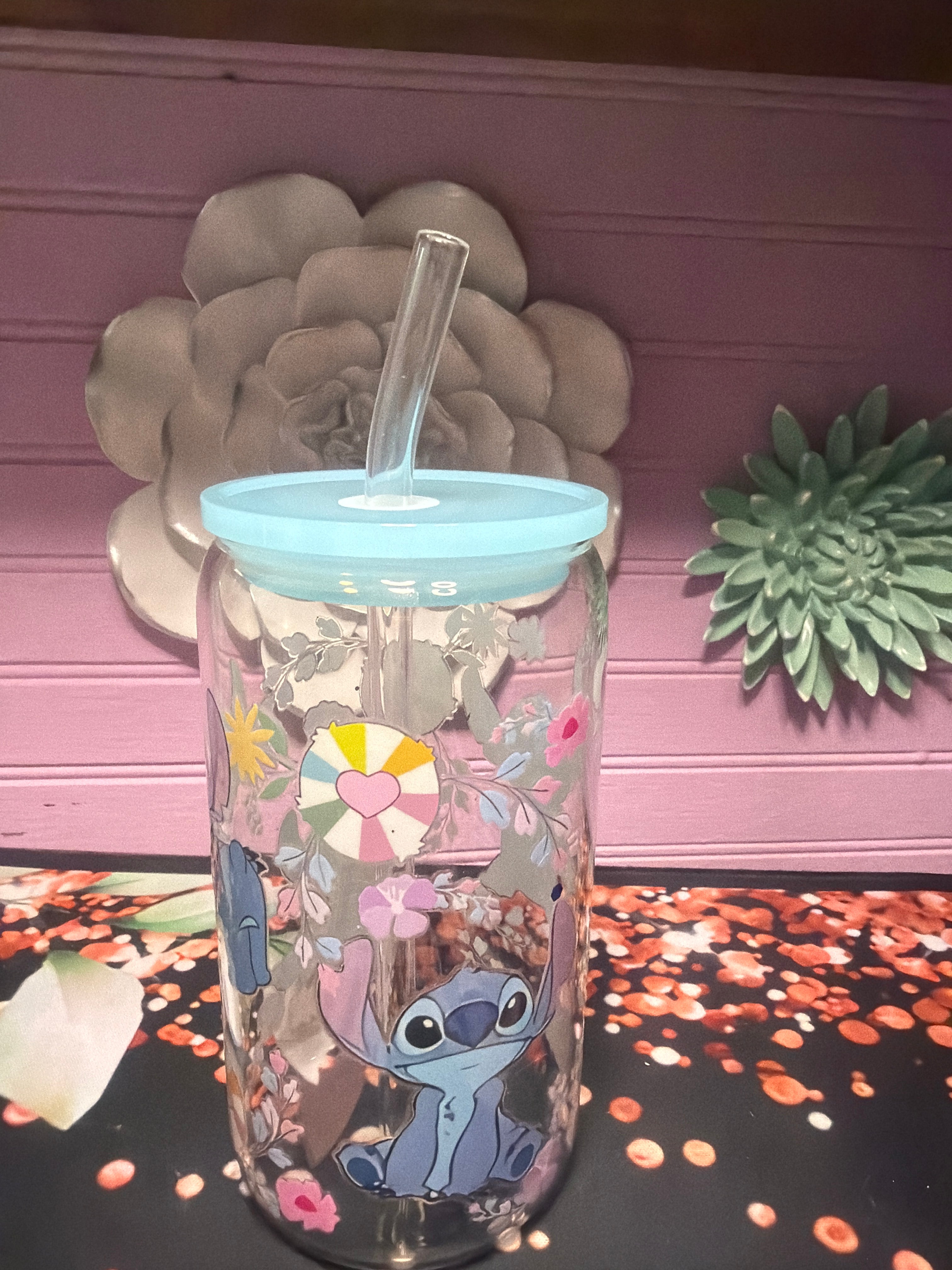 Stitches stickers UV-DTF glass cup 16 oz