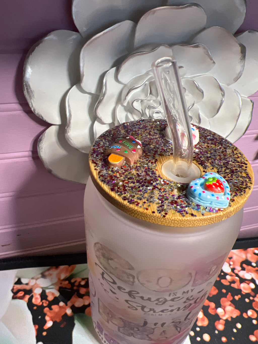 Frosted glass cup 16 oz