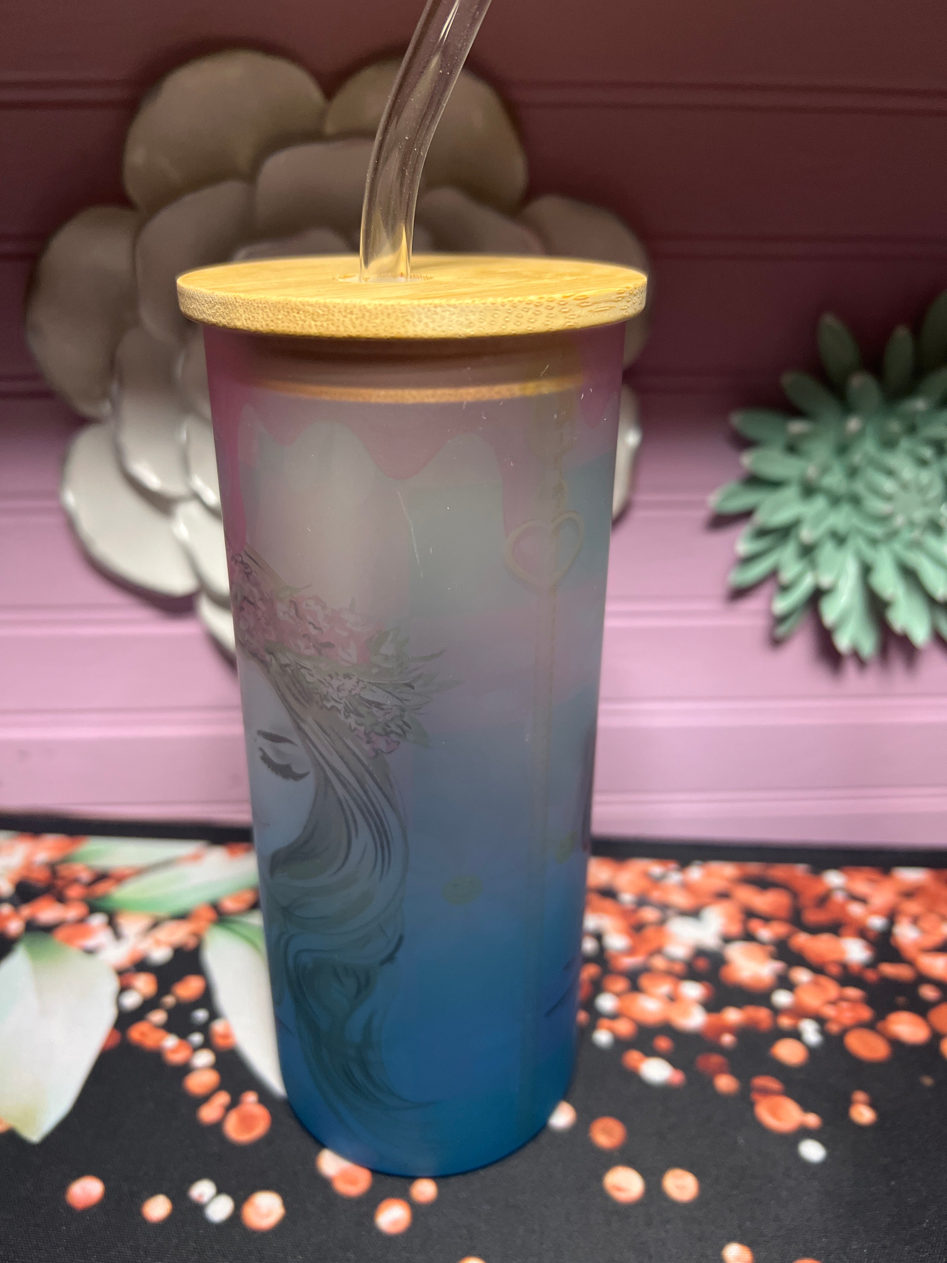 Hoy es un día perfecto para ser feliz frosted glass cup 18 oz