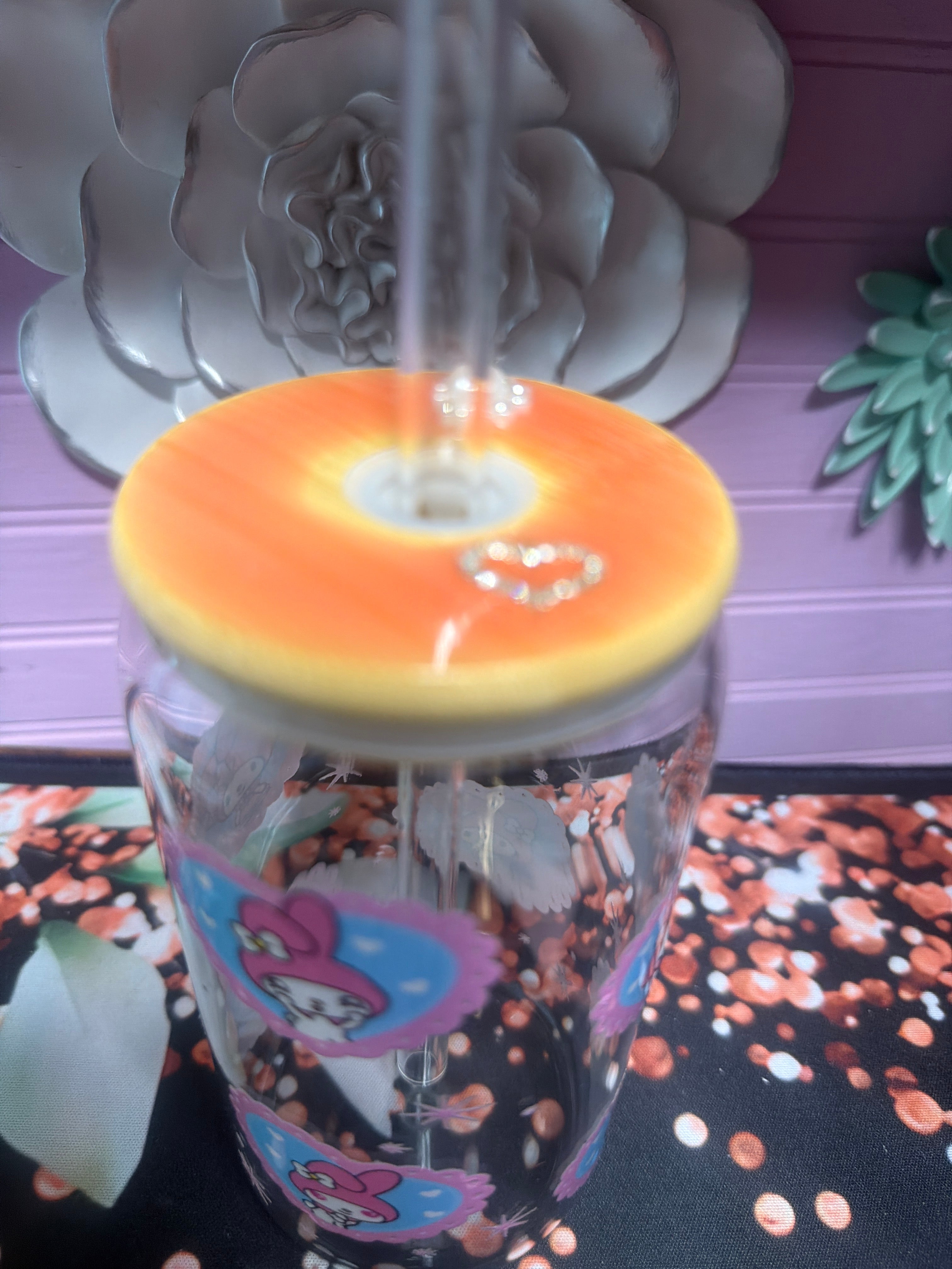 My Melody glass cup 16 oz stickers UV-DTF