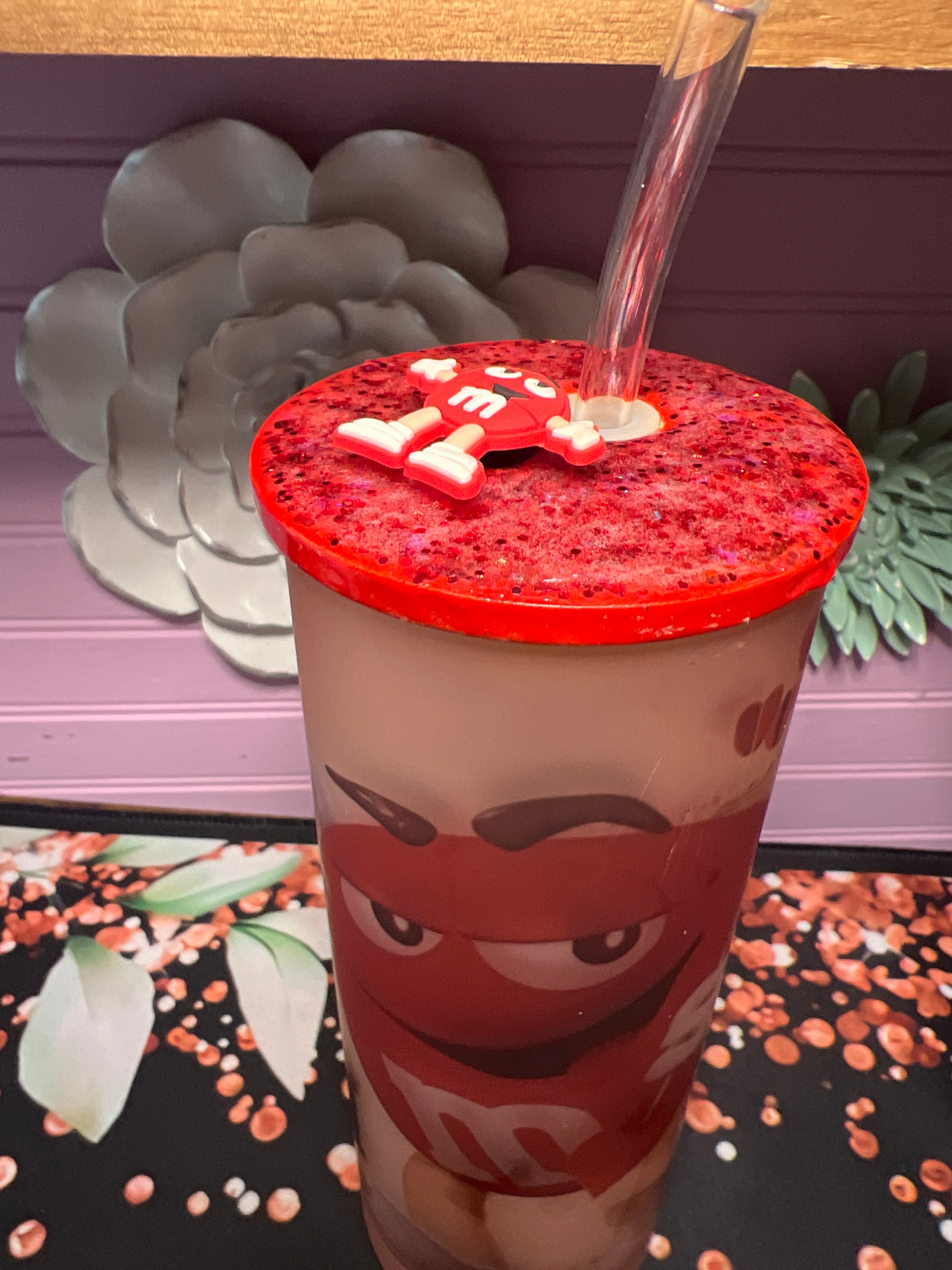 “m&m” Frosted glass cup 20 oz