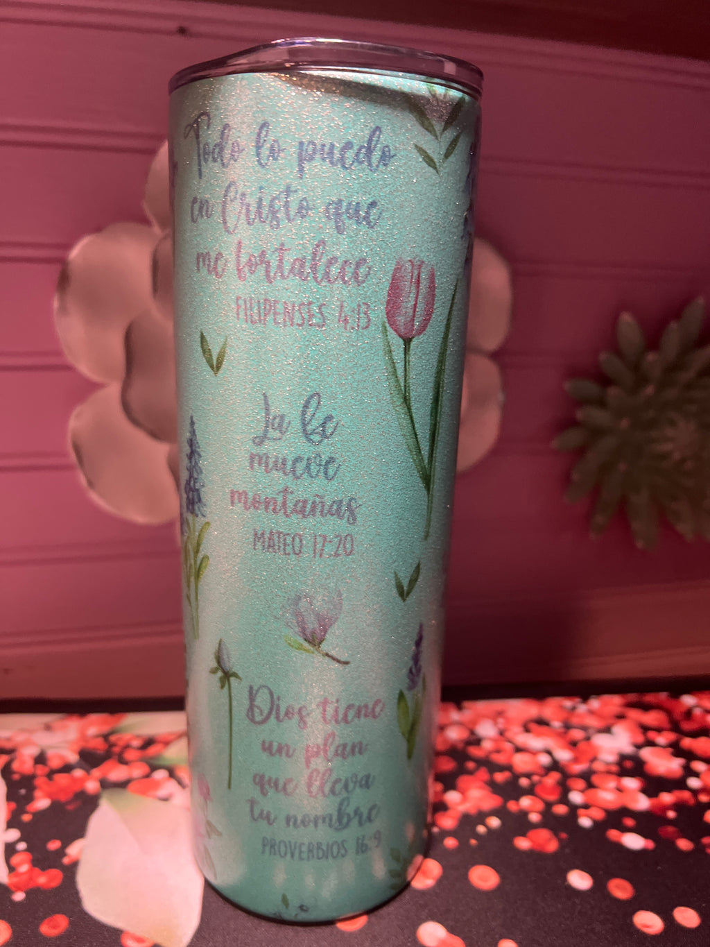 Versículo de la Biblia tumbler 20 oz