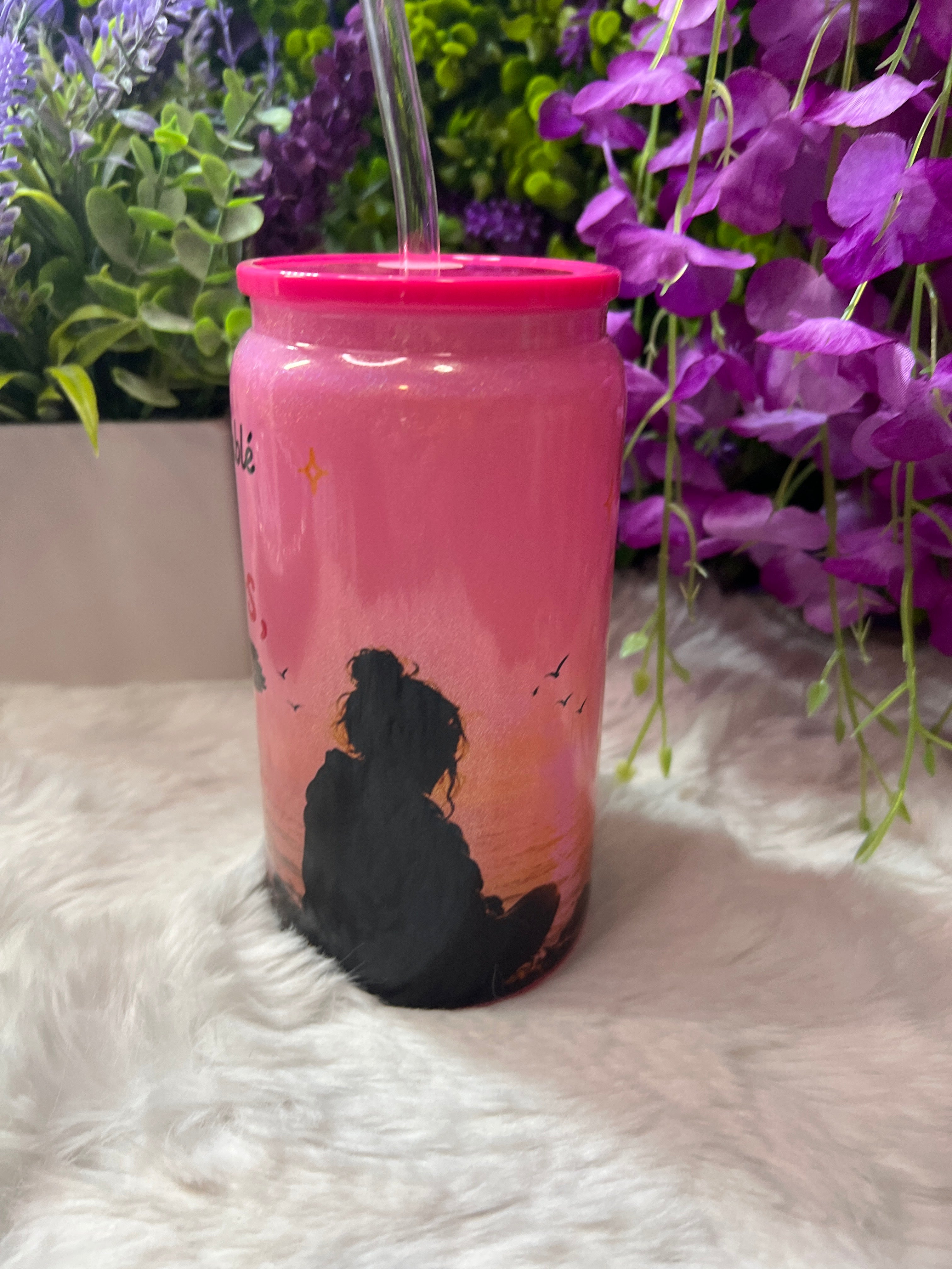Ayer hablé con Dios glass cup 16 oz