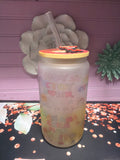 Mañana será más bonito frosted glass cup 16 oz