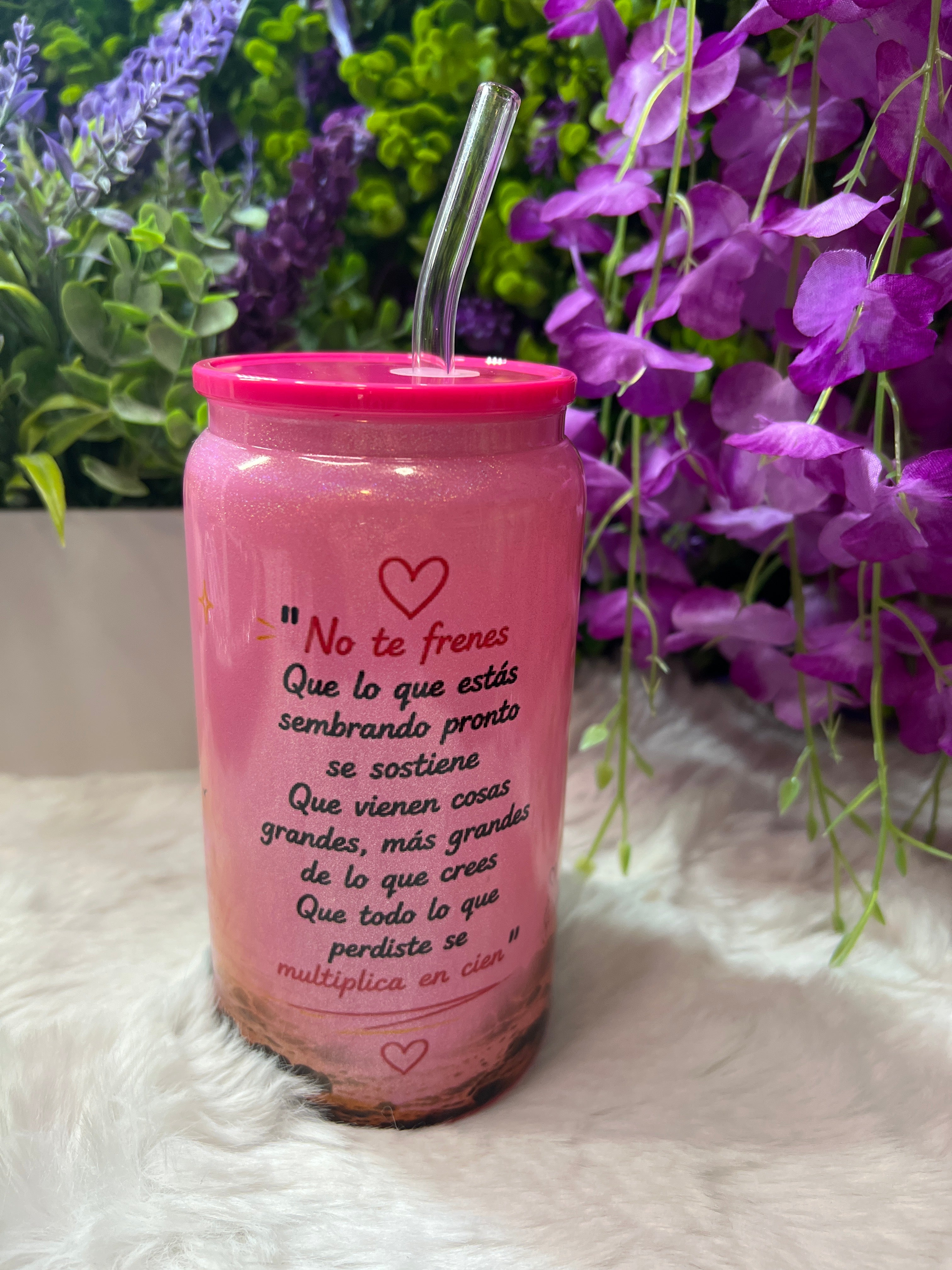 Ayer hablé con Dios glass cup 16 oz