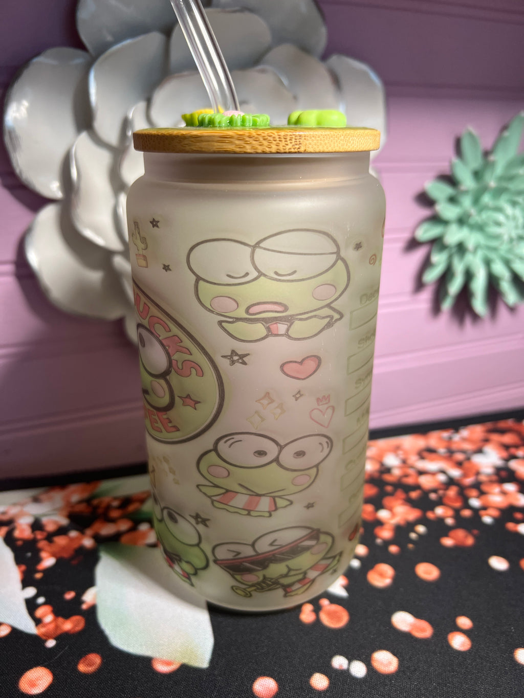 Frosted glass cup 16 oz