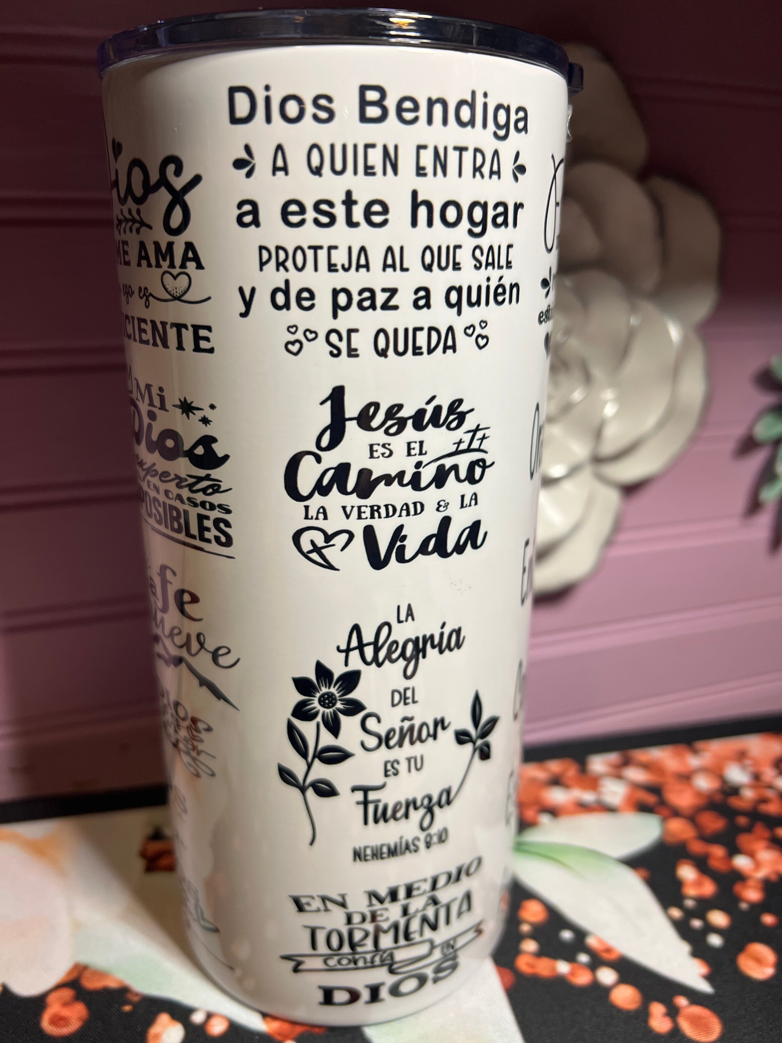Textos bíblicos tumbler 22 oz