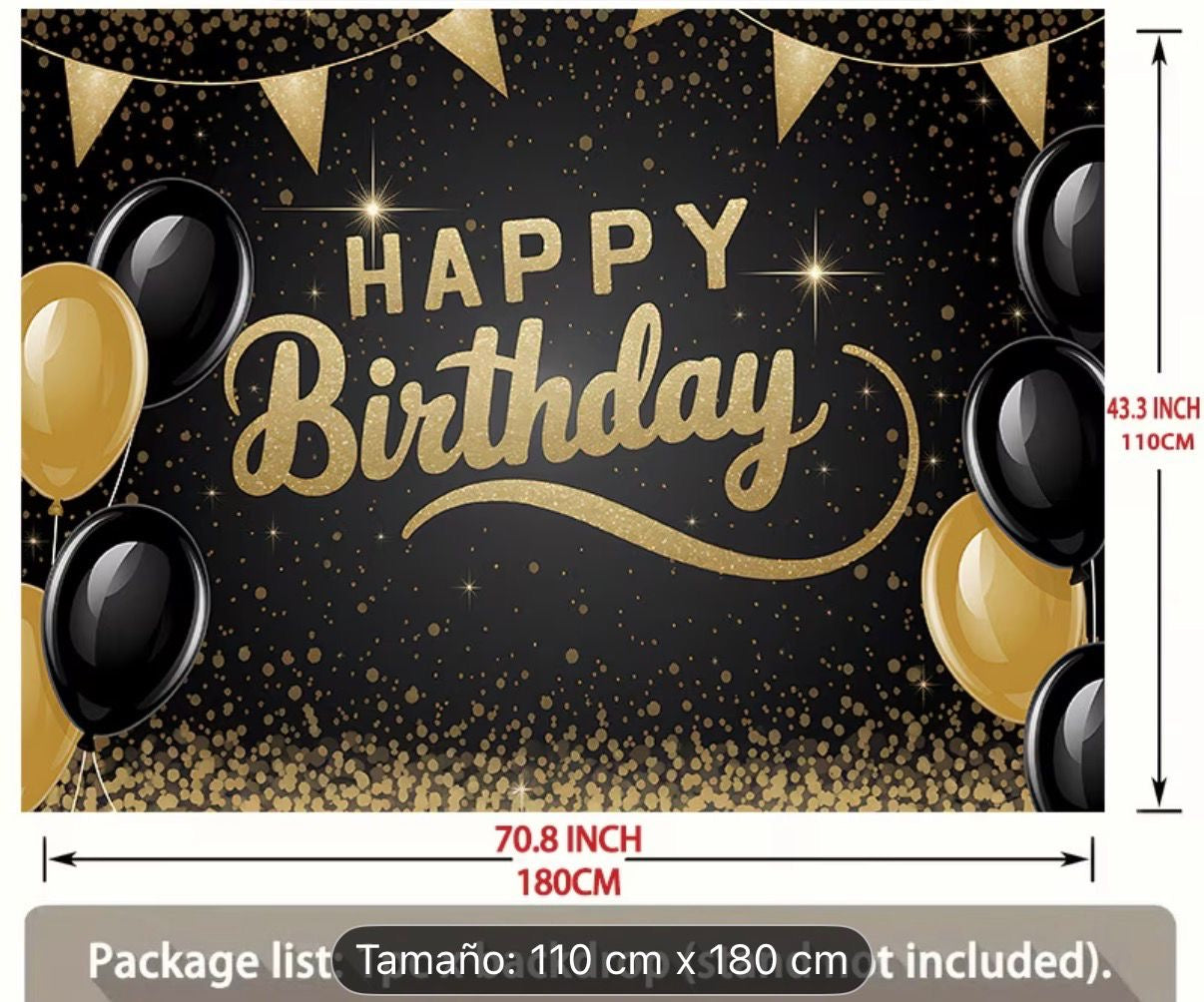 Letrero de tela Happy Birthday 70.8x43.3 inch