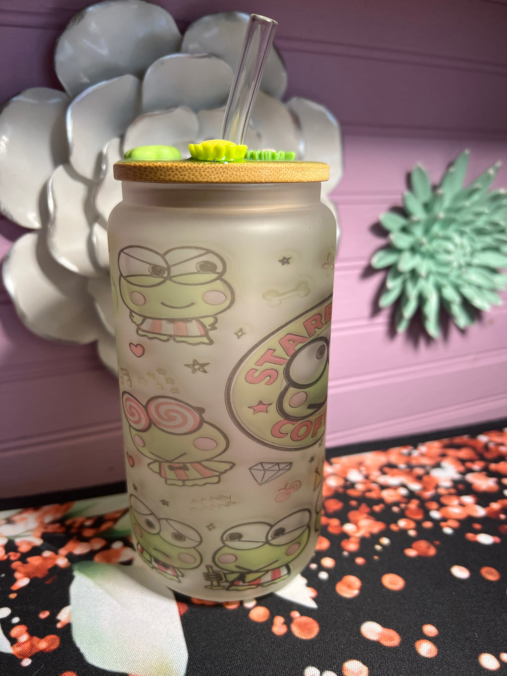Frosted glass cup 16 oz