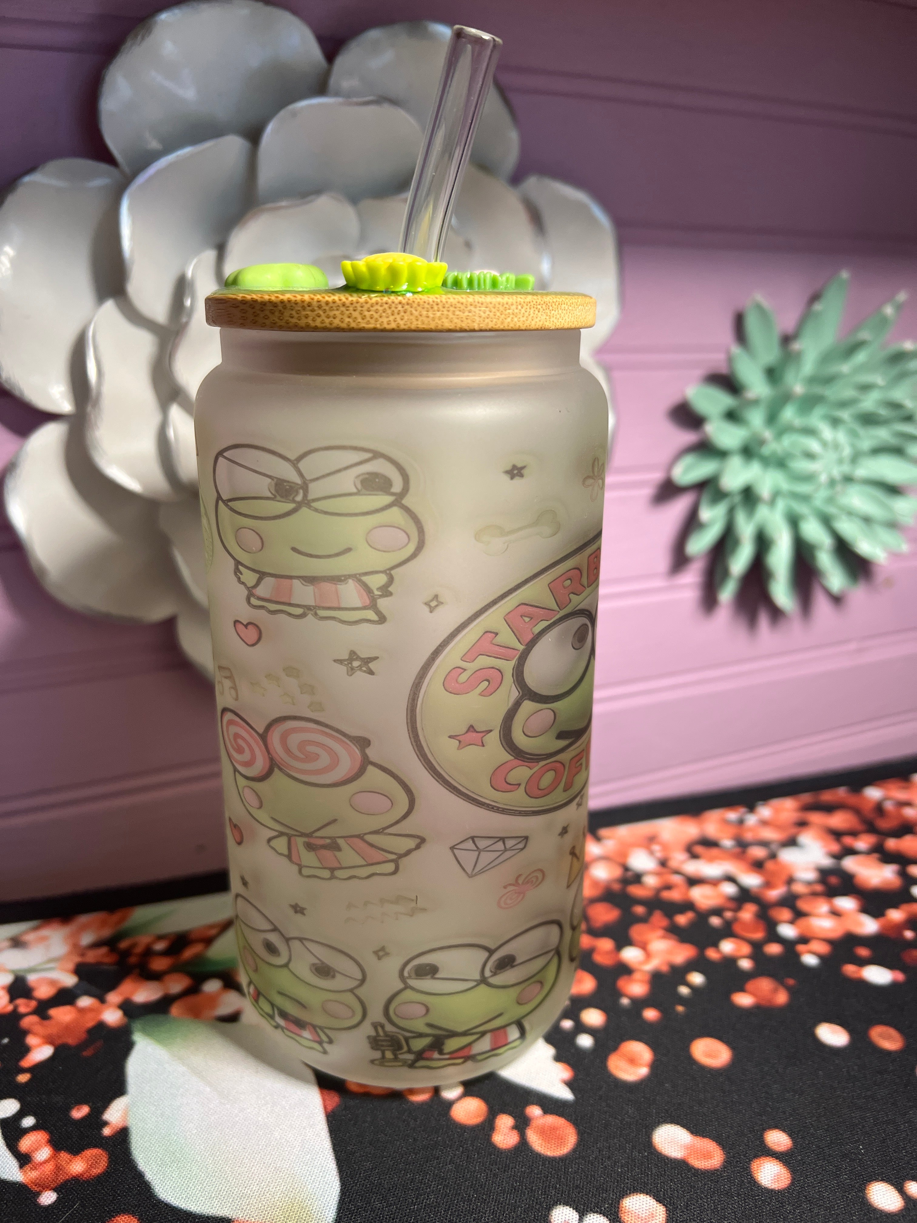 Frosted glass cup 16 oz