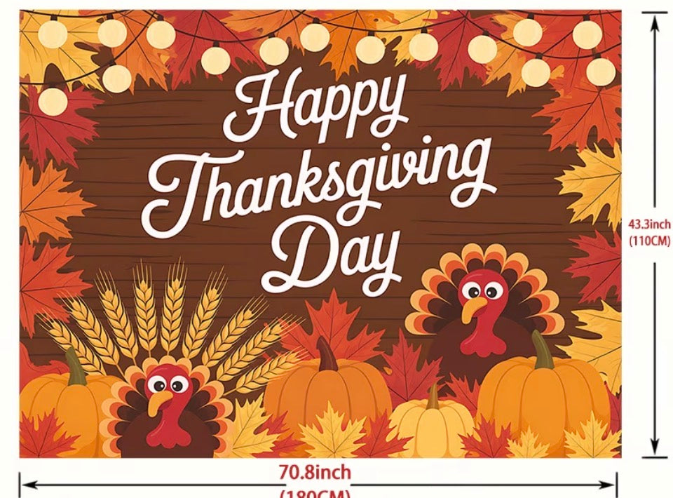 Letrero de tela Happy Thanksving Day 70.8 x 43.3 inch