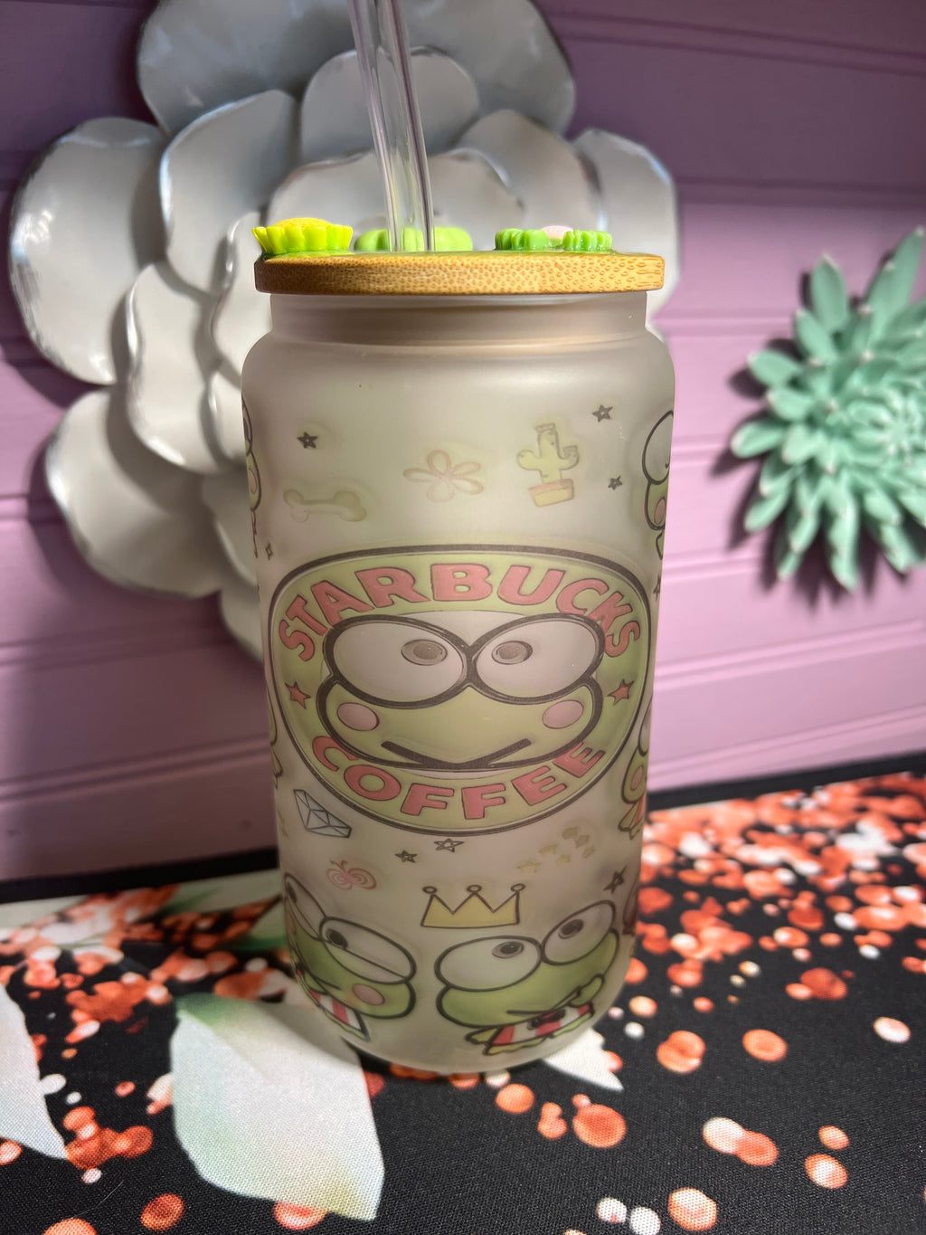 Frosted glass cup 16 oz
