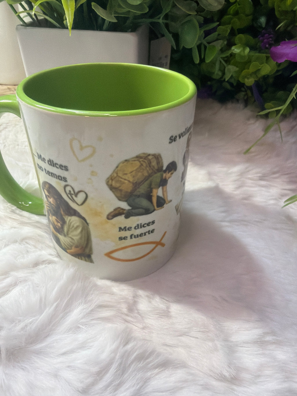 Se Fuerte hombre taza verde