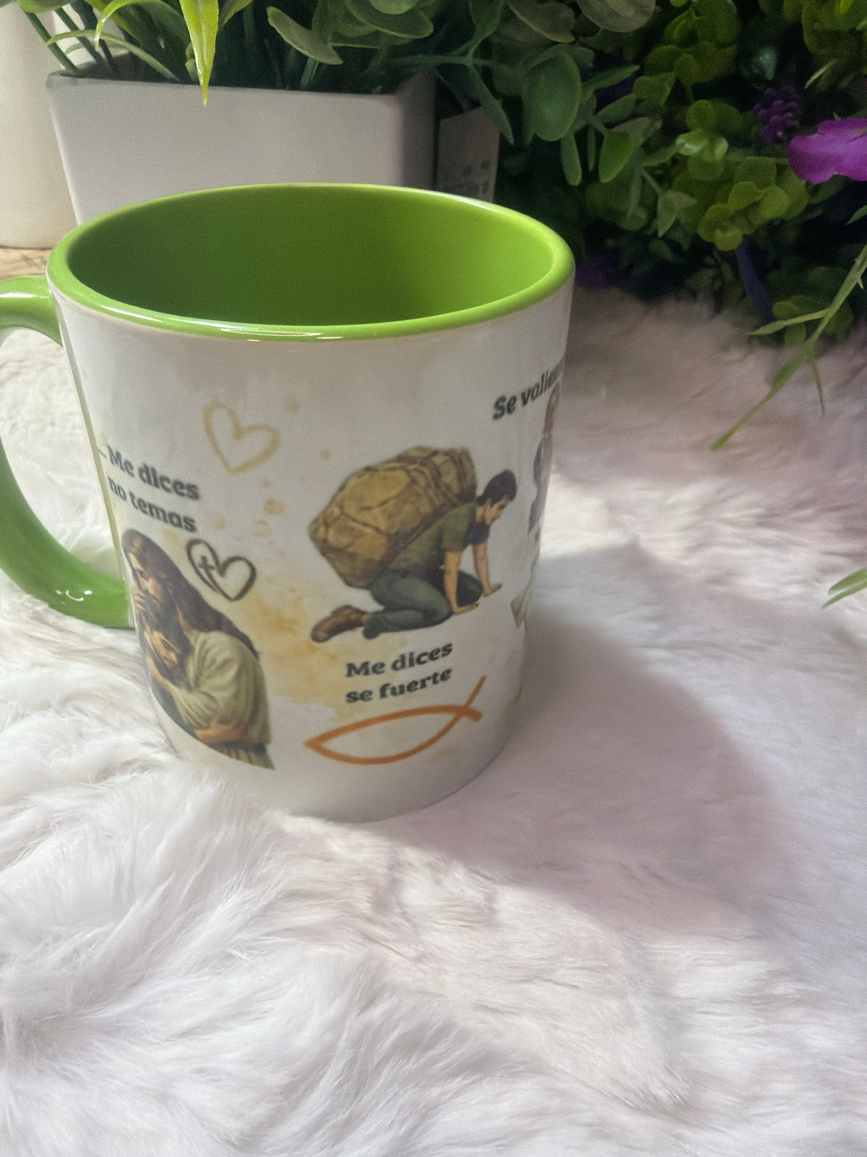 Se Fuerte hombre taza verde