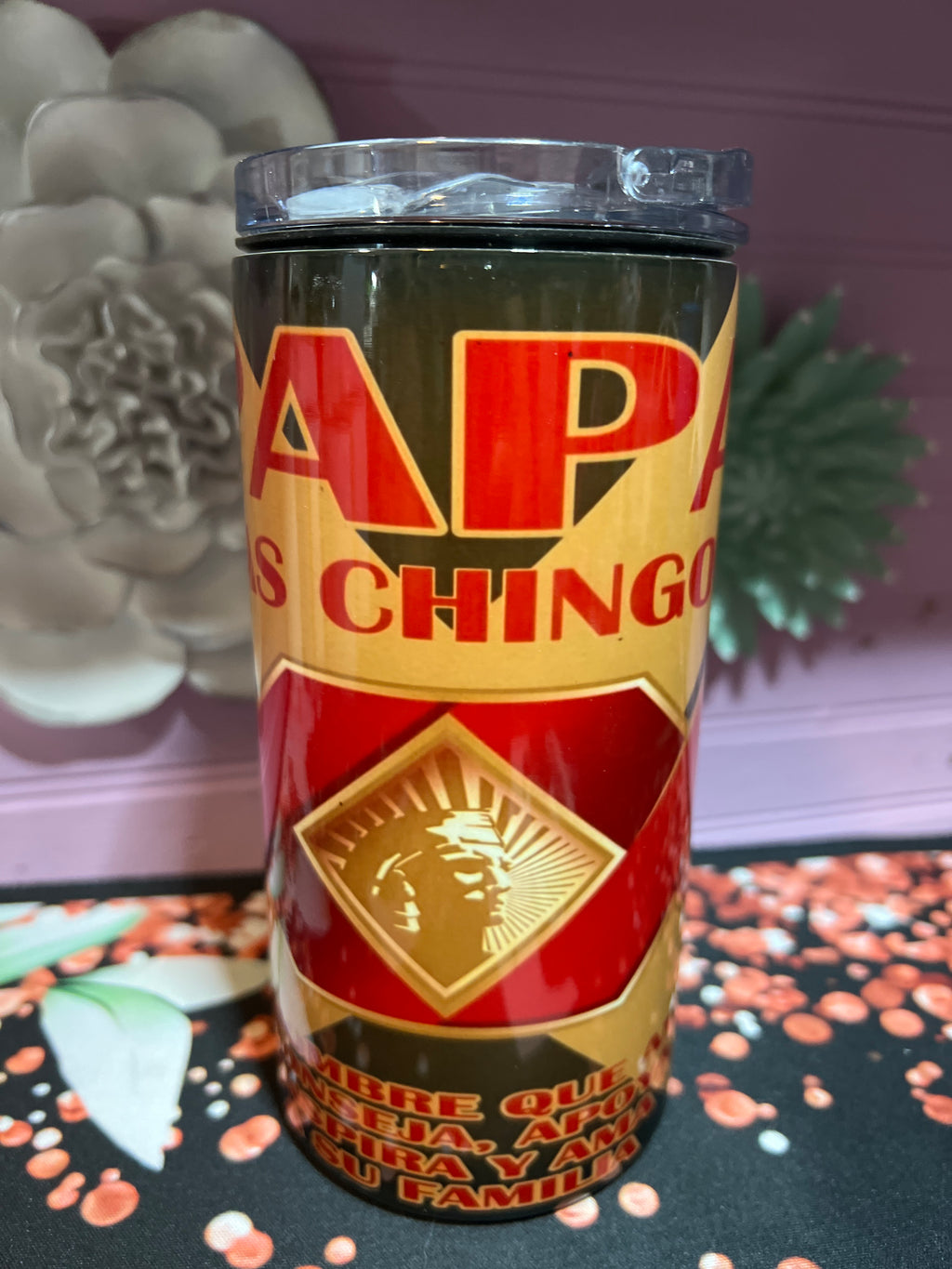 Papá más chingon tumbler 16 oz 4 In 1